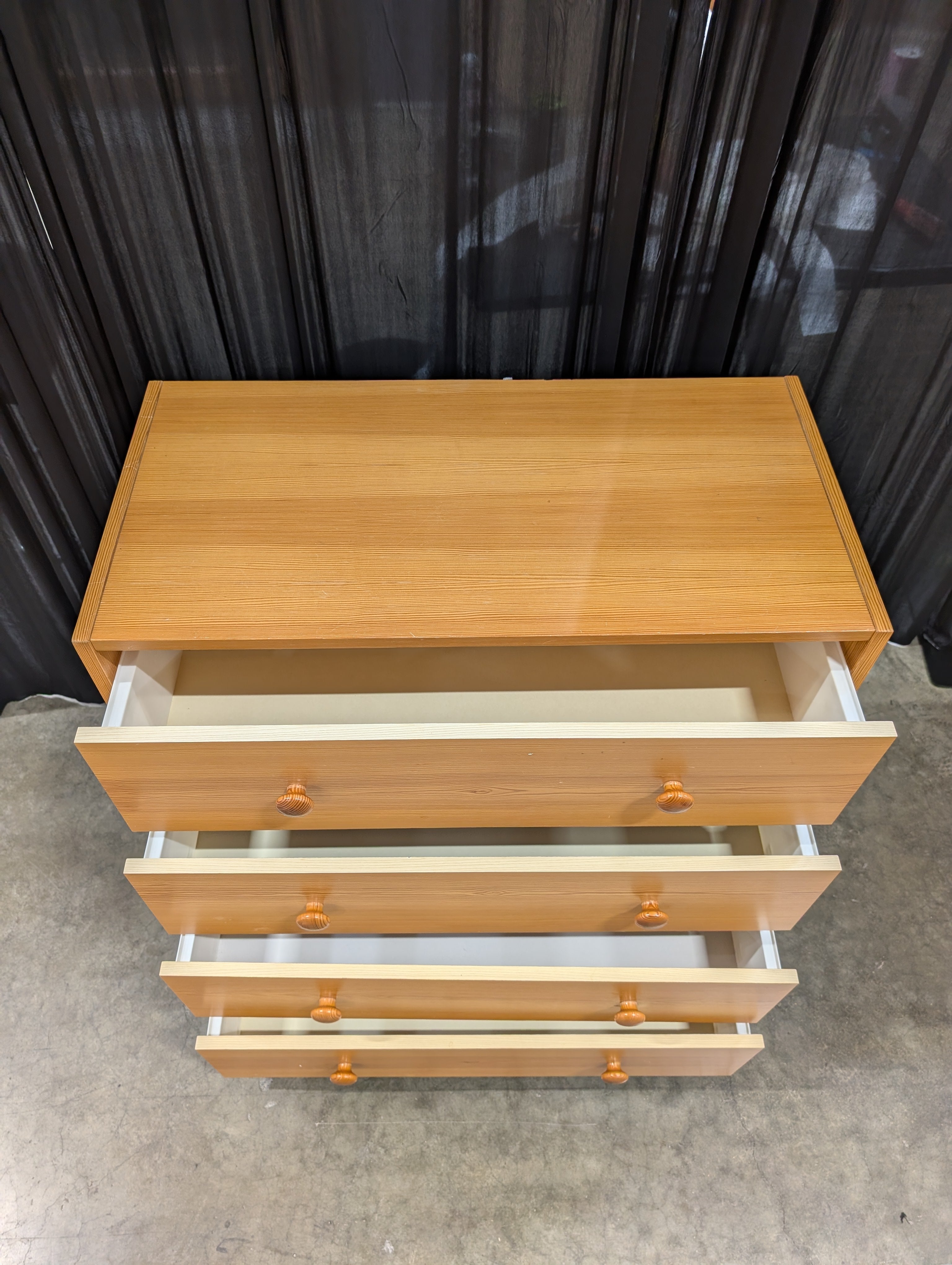 Natural Pine Five-Drawer Dresser in Light Wood