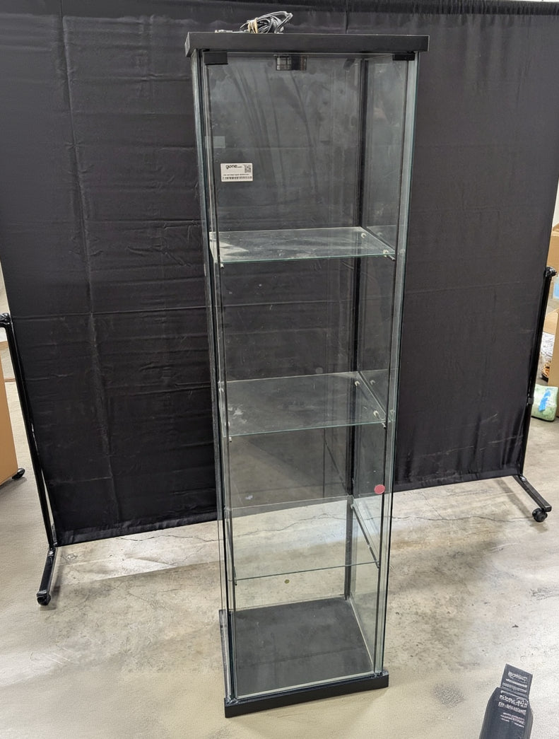 Sleek Glass Display Cabinet with Black Frame