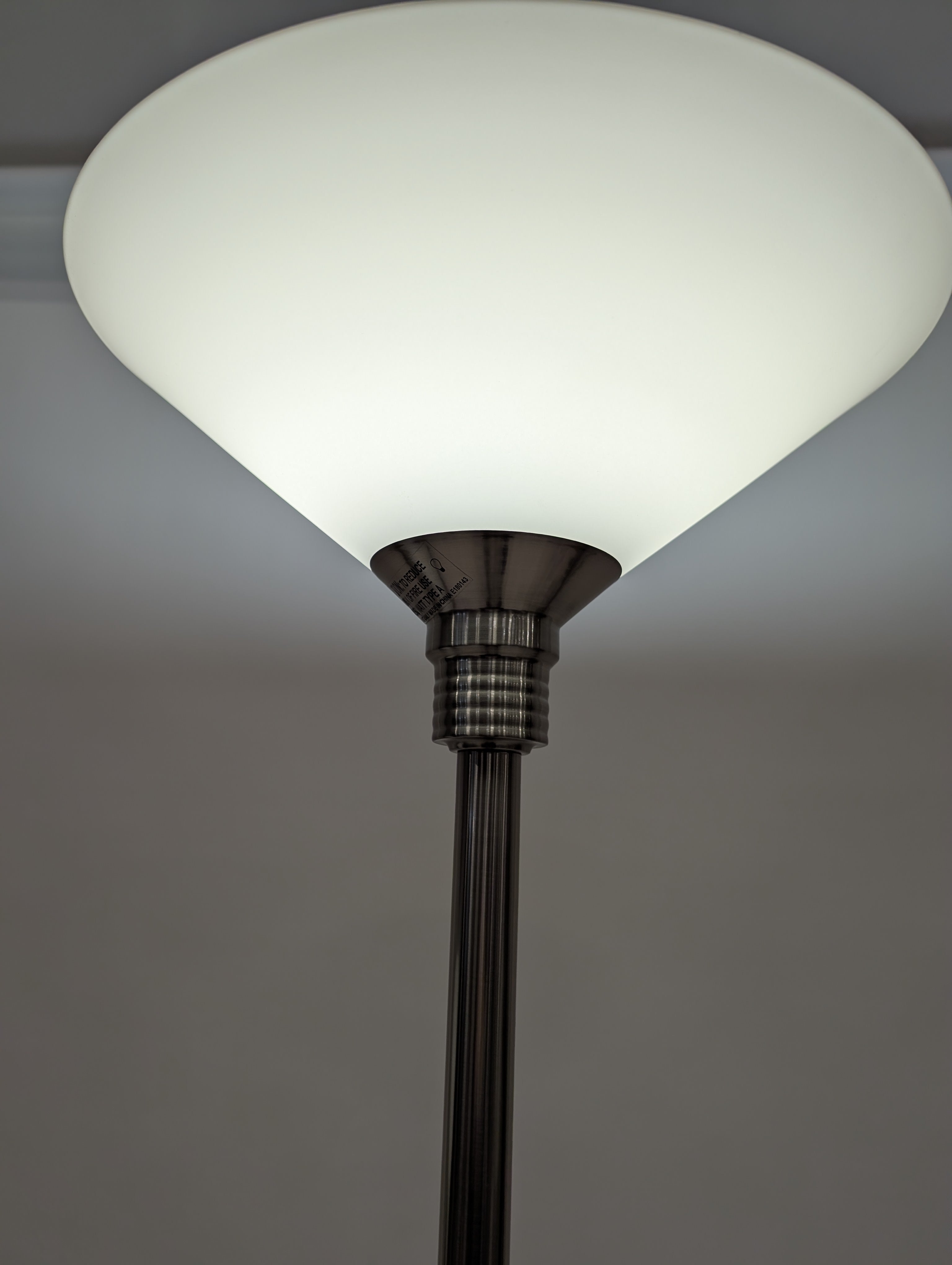 Modern Brushed Metal Torchiere Floor Lamp with Adjustable Reading Light