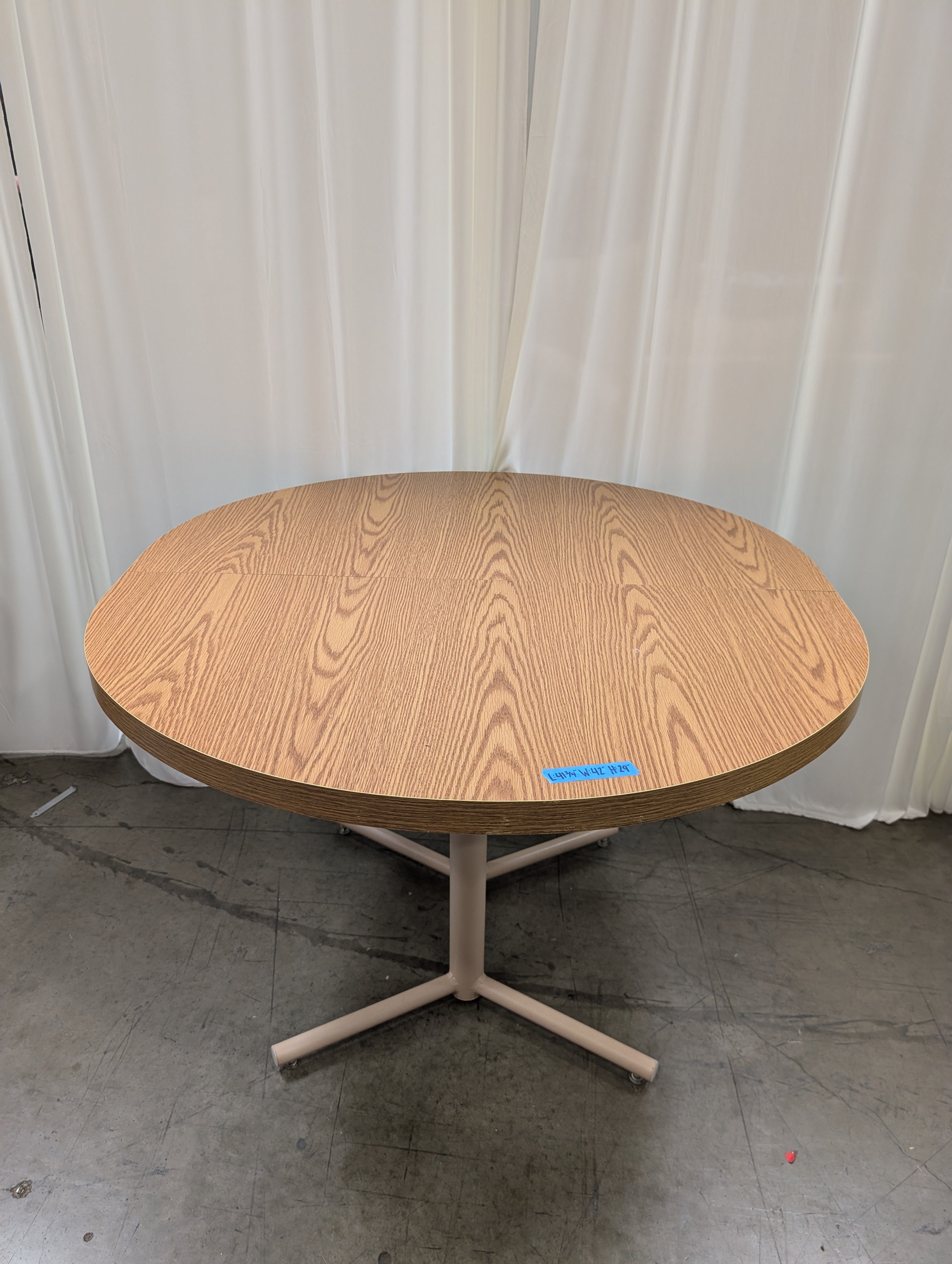 Round Wood Grain Dining Table