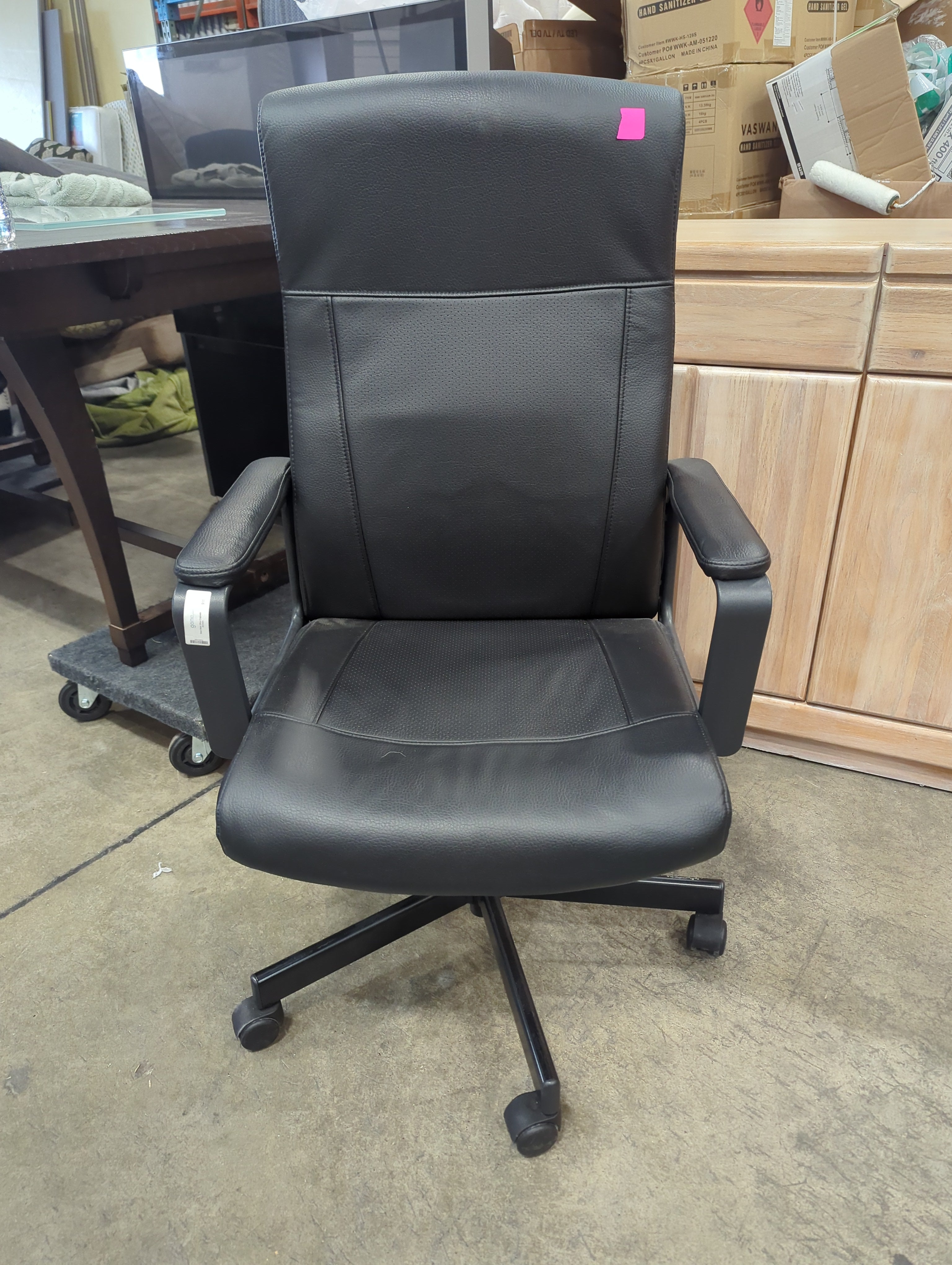 Sleek Black Office Chair with Armrests