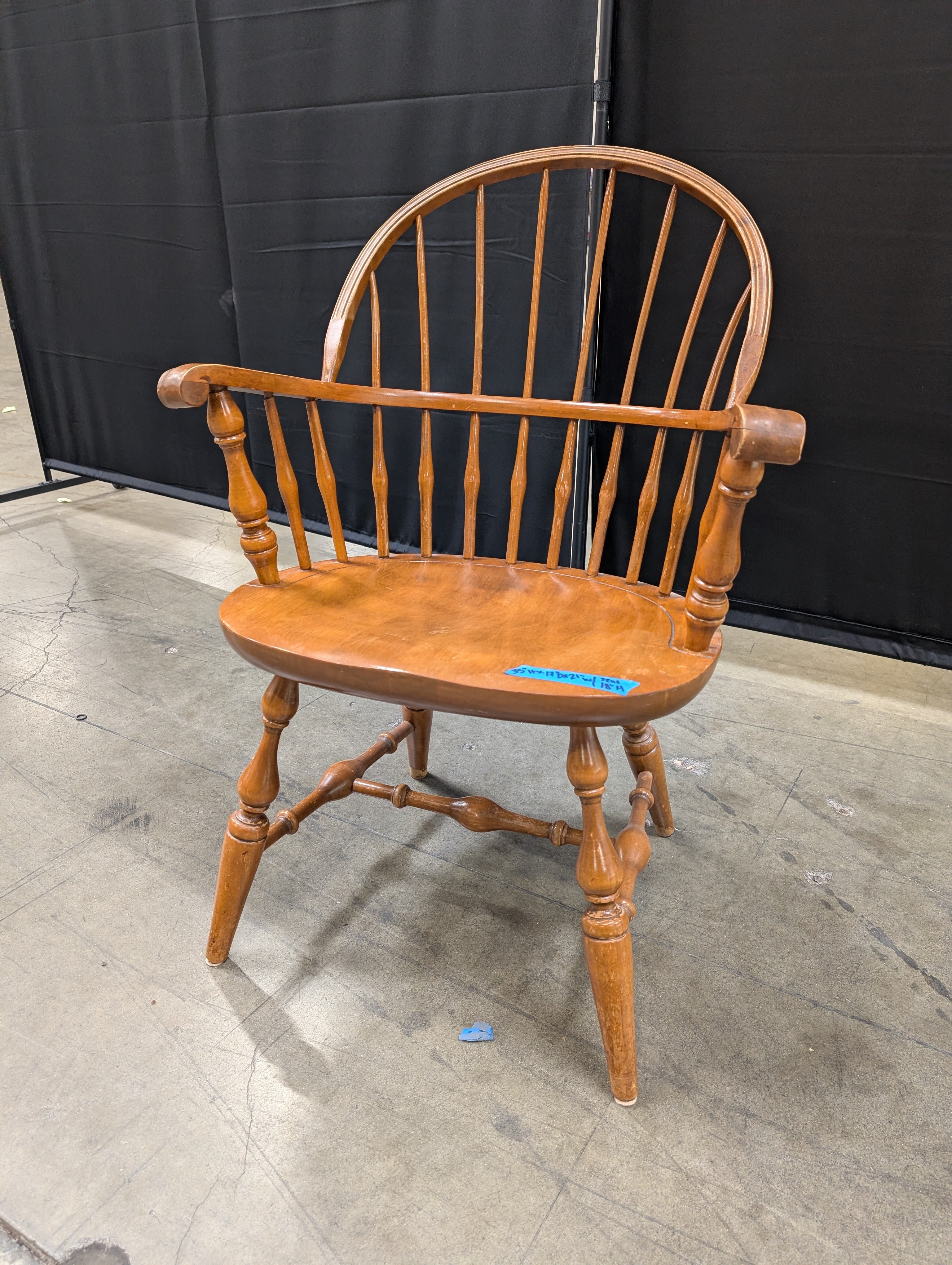 Honey Wood Windsor Style Arm Chair