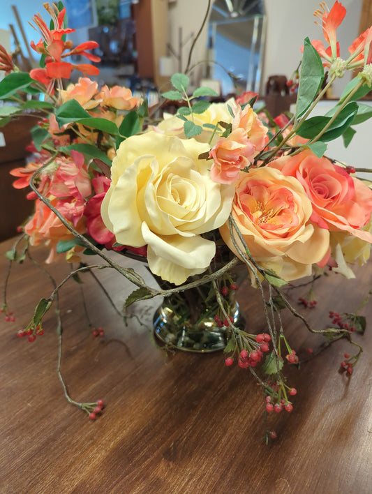 Artificial bouquet of flowers in Vase