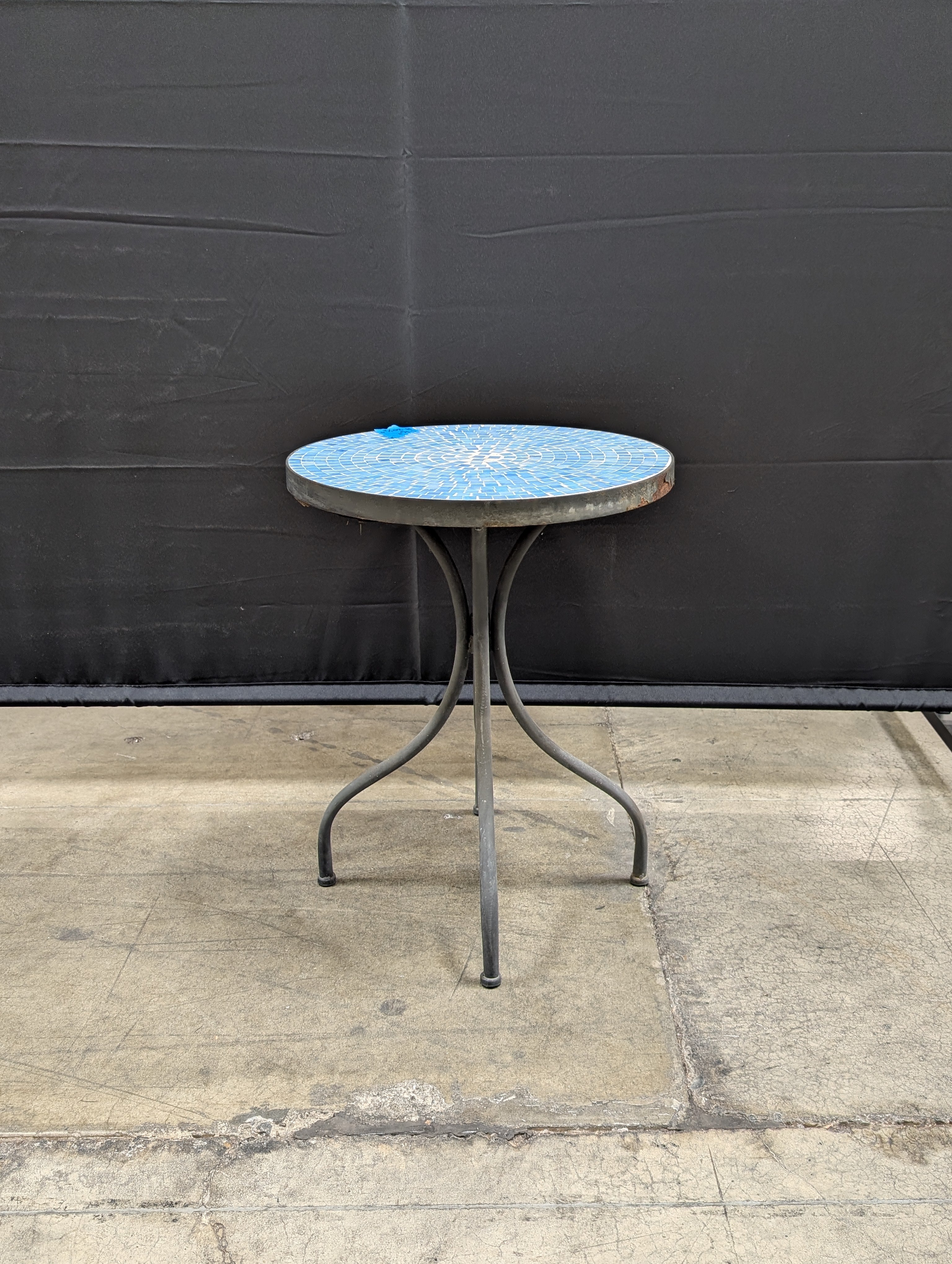 Charming Blue Mosaic Outdoor Side Table