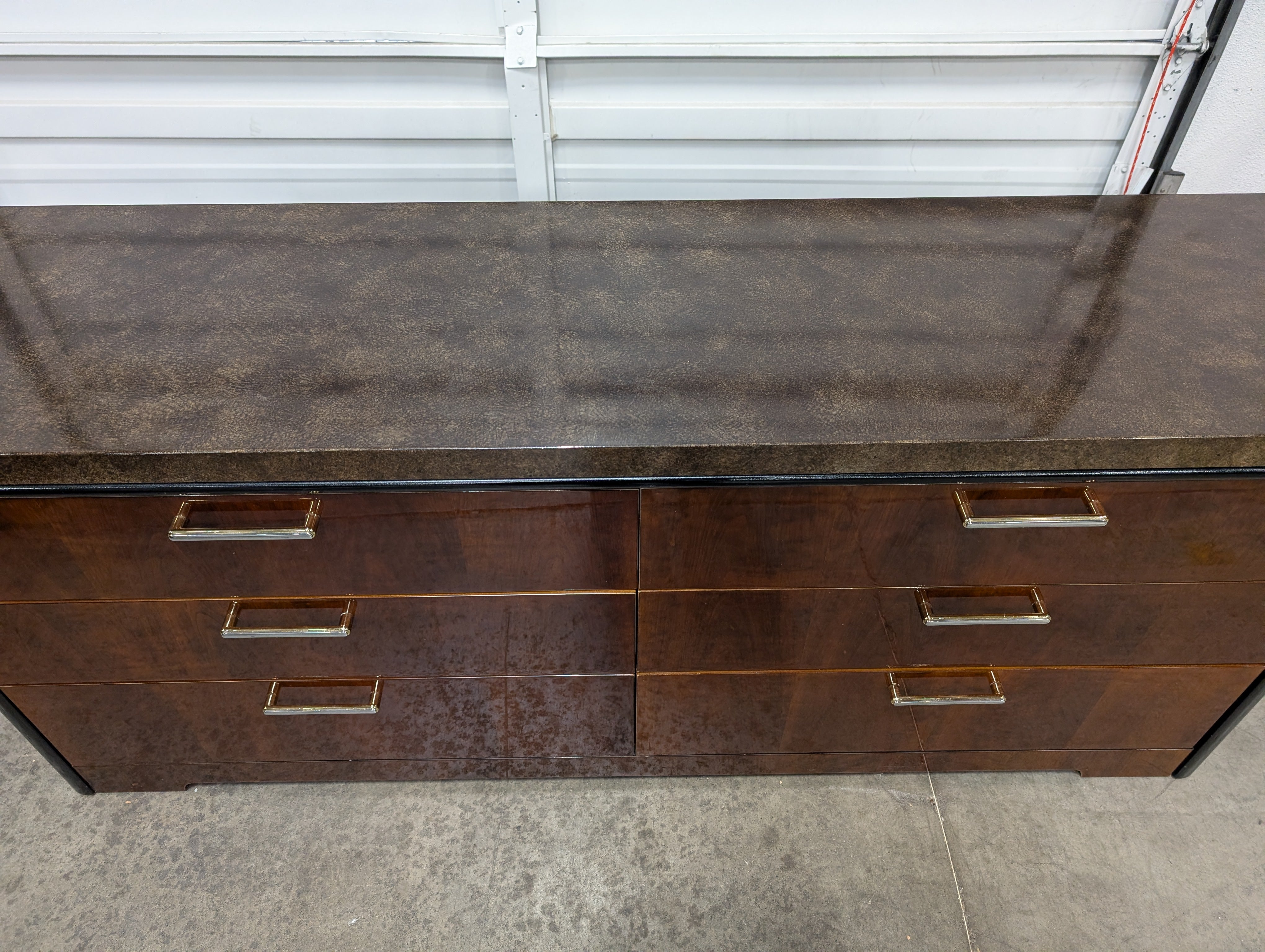 Contemporary Henredon Dark Wood Six-Drawer Dresser