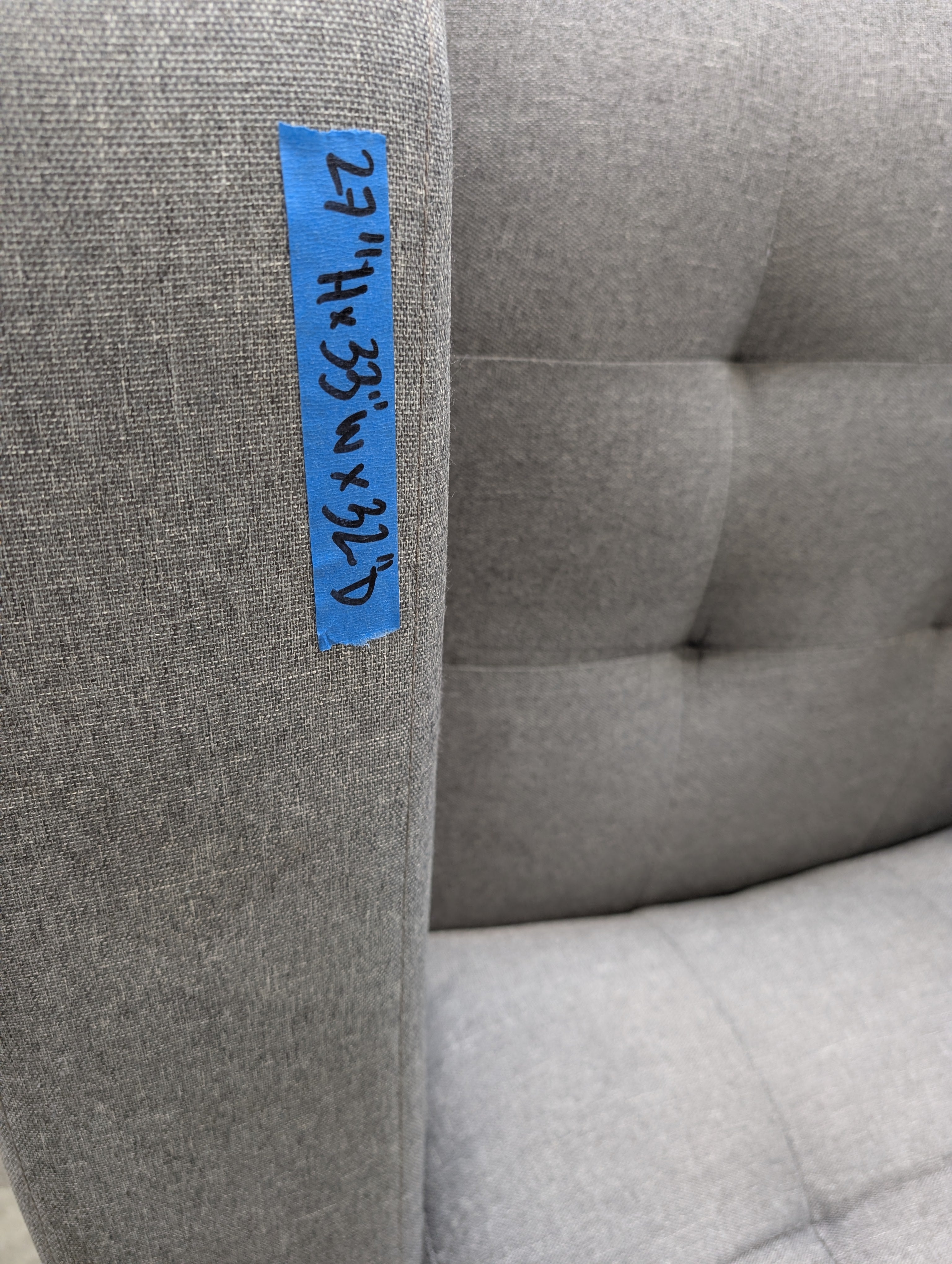 Contemporary Light Grey Fabric Armchair