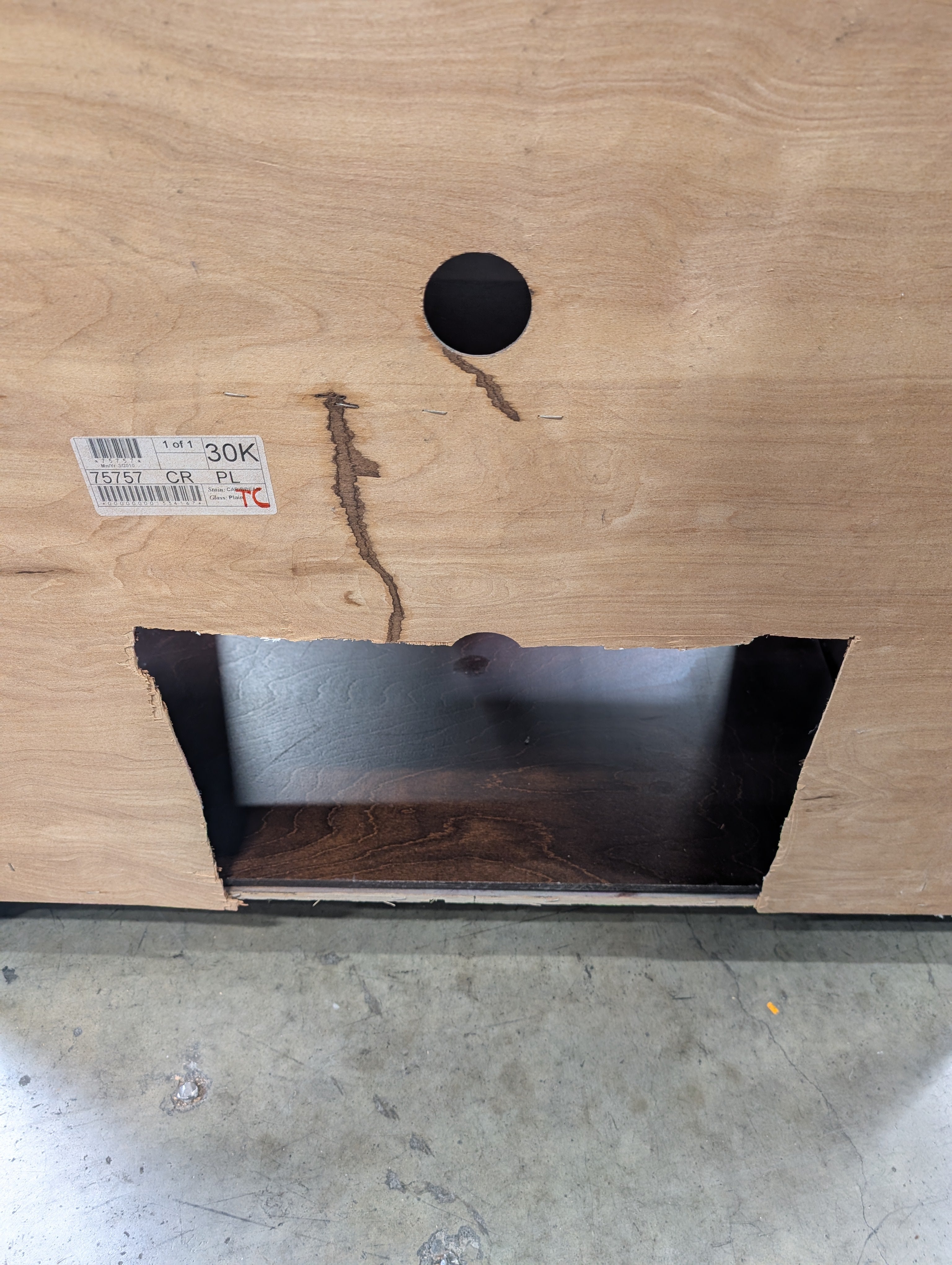 Dark Wood Corner TV Stand with Glass Doors