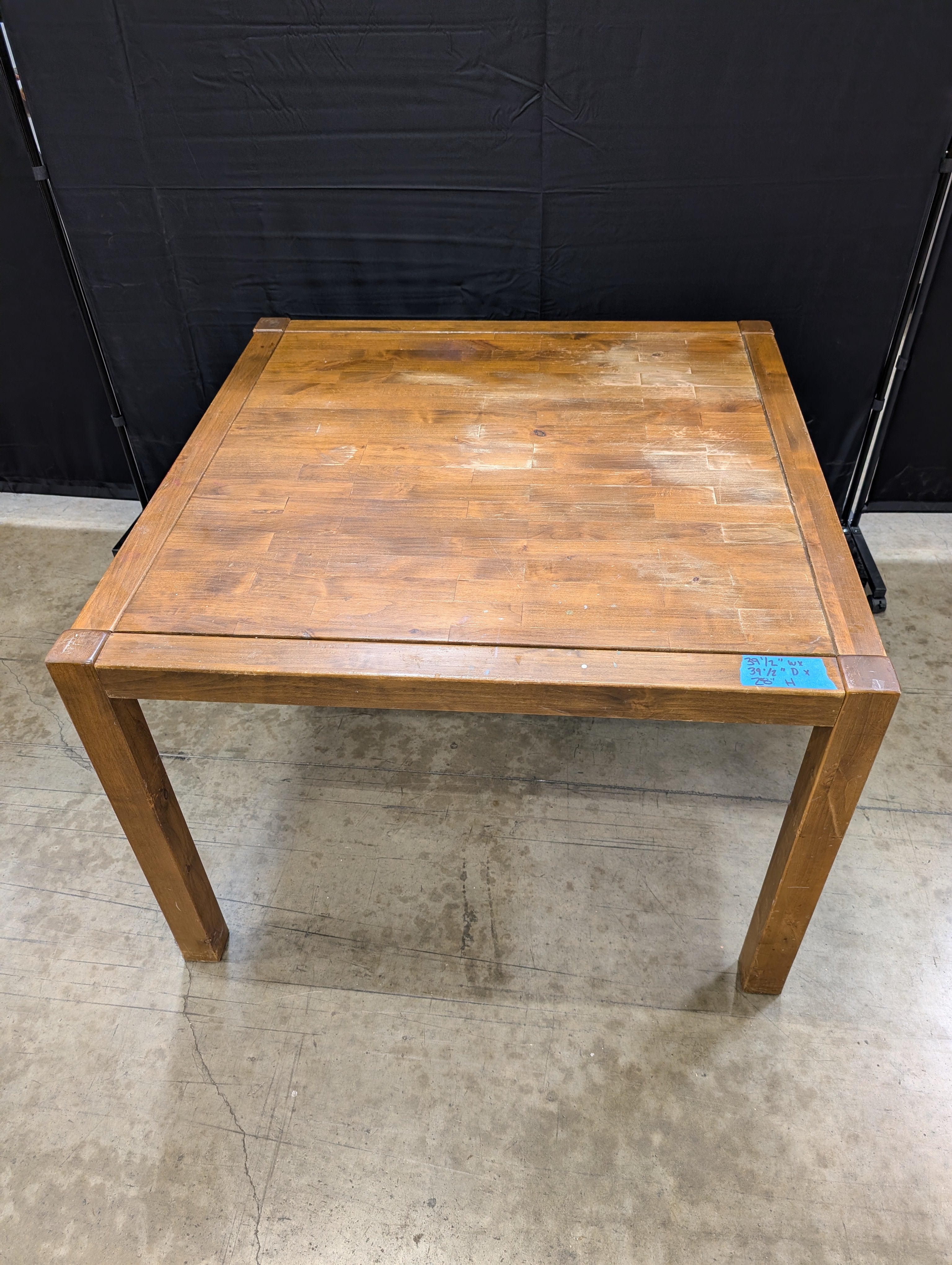 Square Brown Wood Accent Table