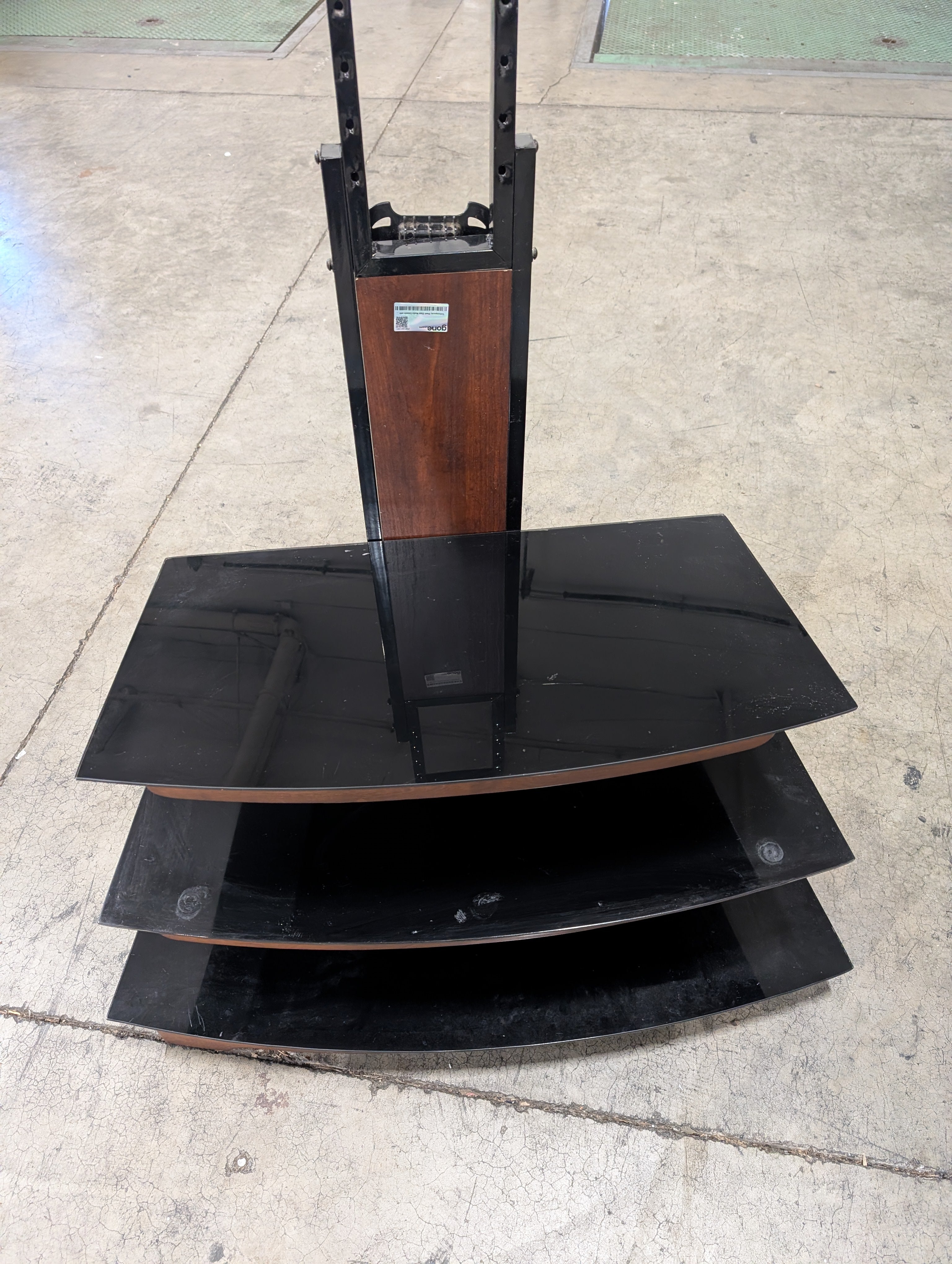 Contemporary Black Glass Media Console