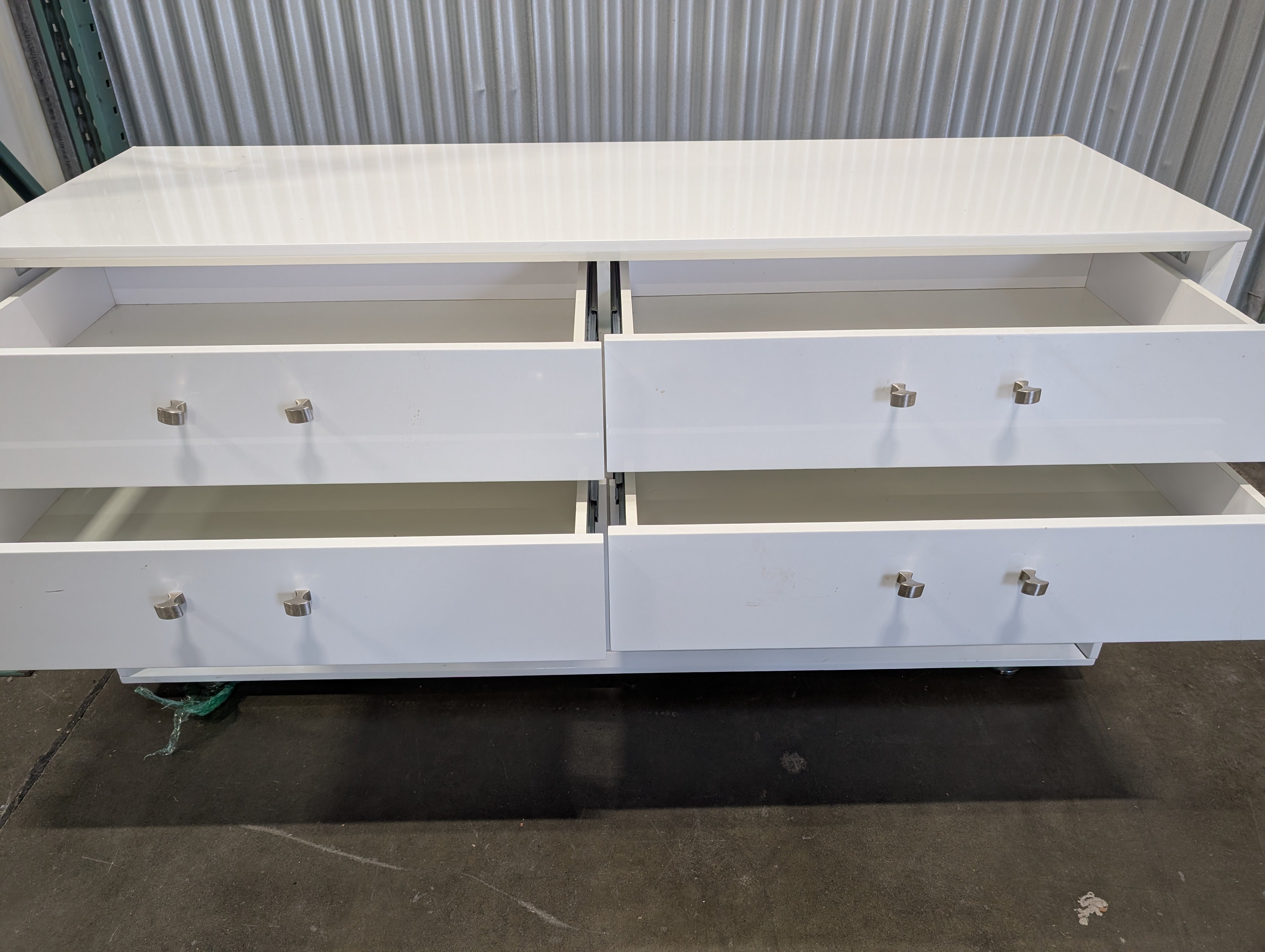 White Rectangular Double Dresser