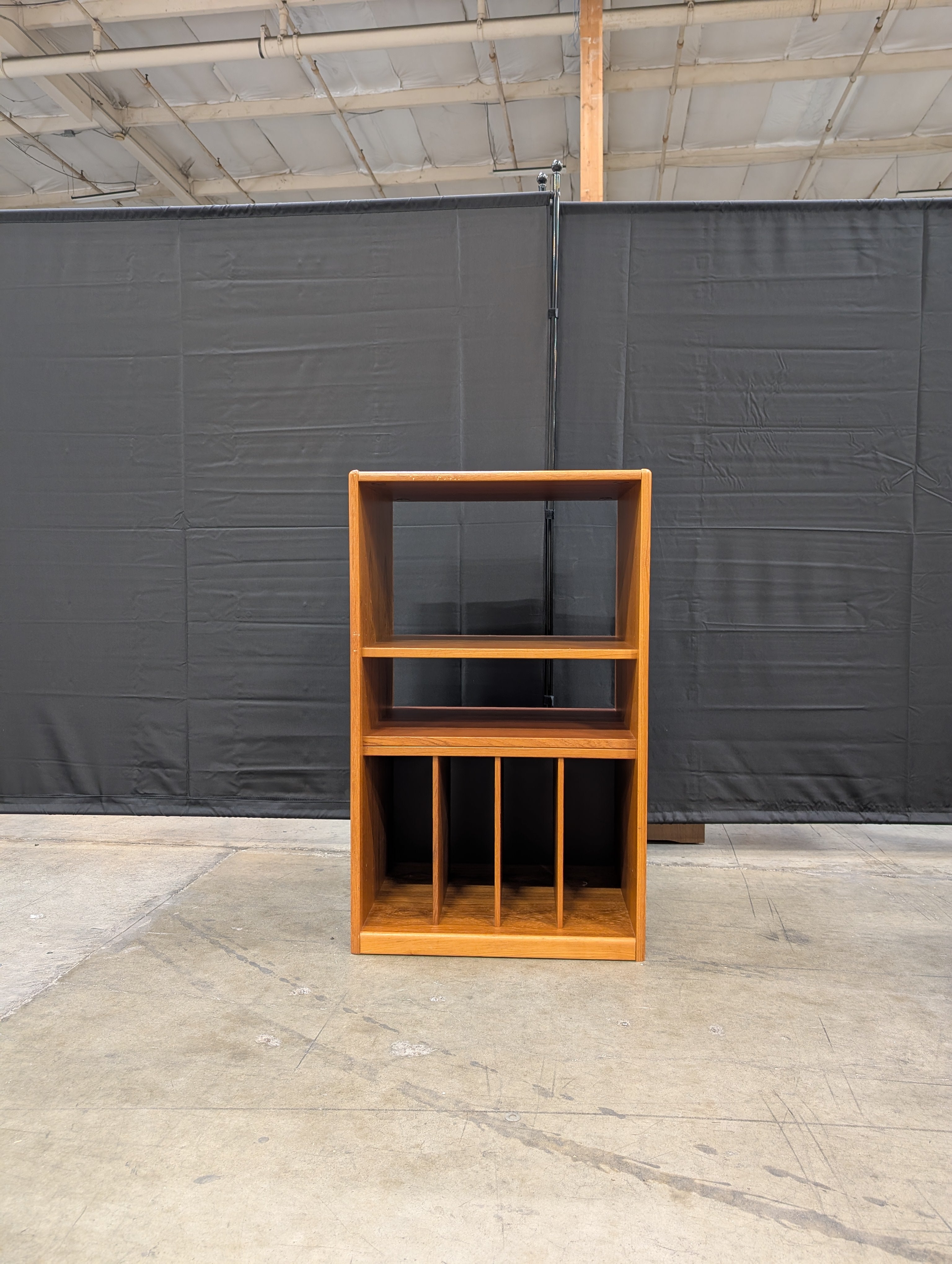 Made in Denmark Wooden Shelving Unit with Record Dividers