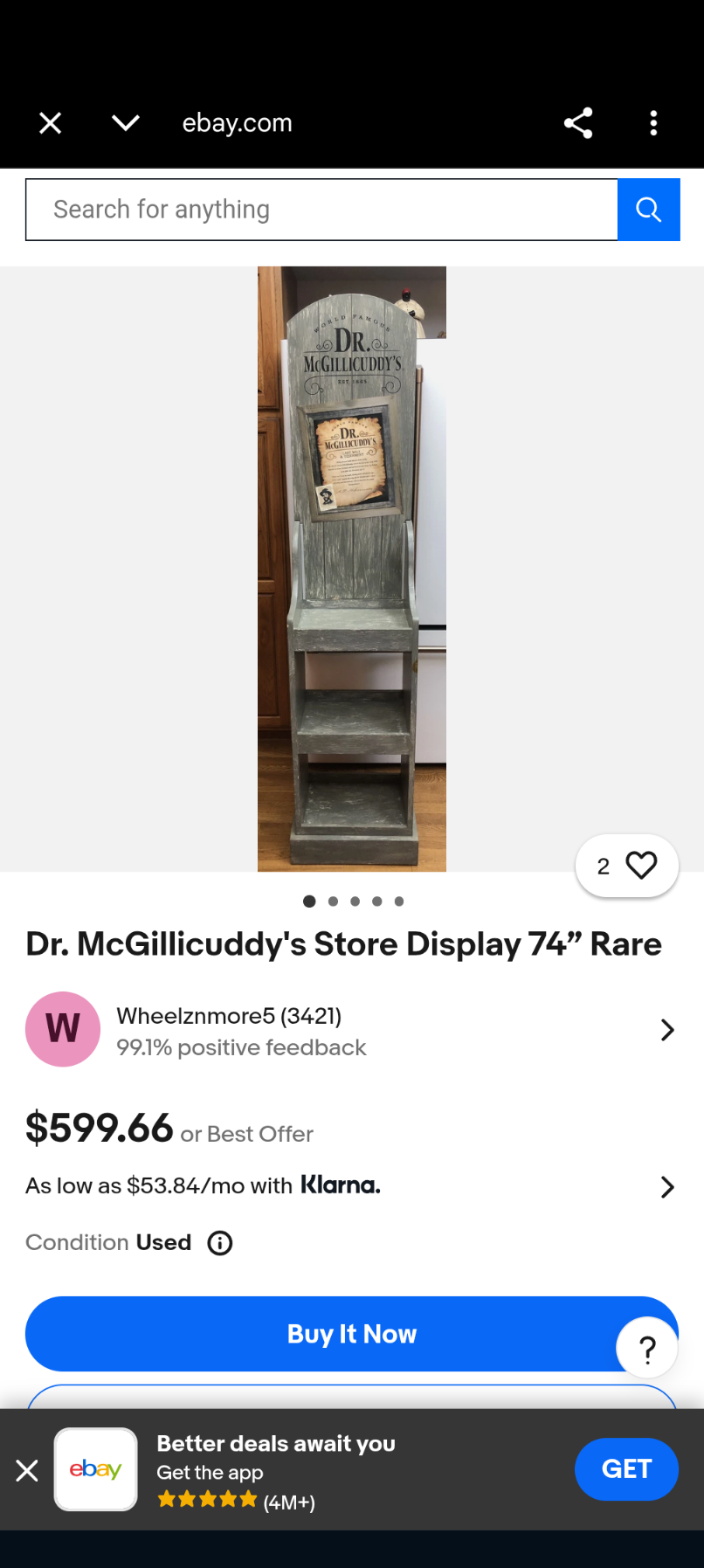 Dr. McGillicuddy's Rustic Distressed Wood Display Shelf Unit