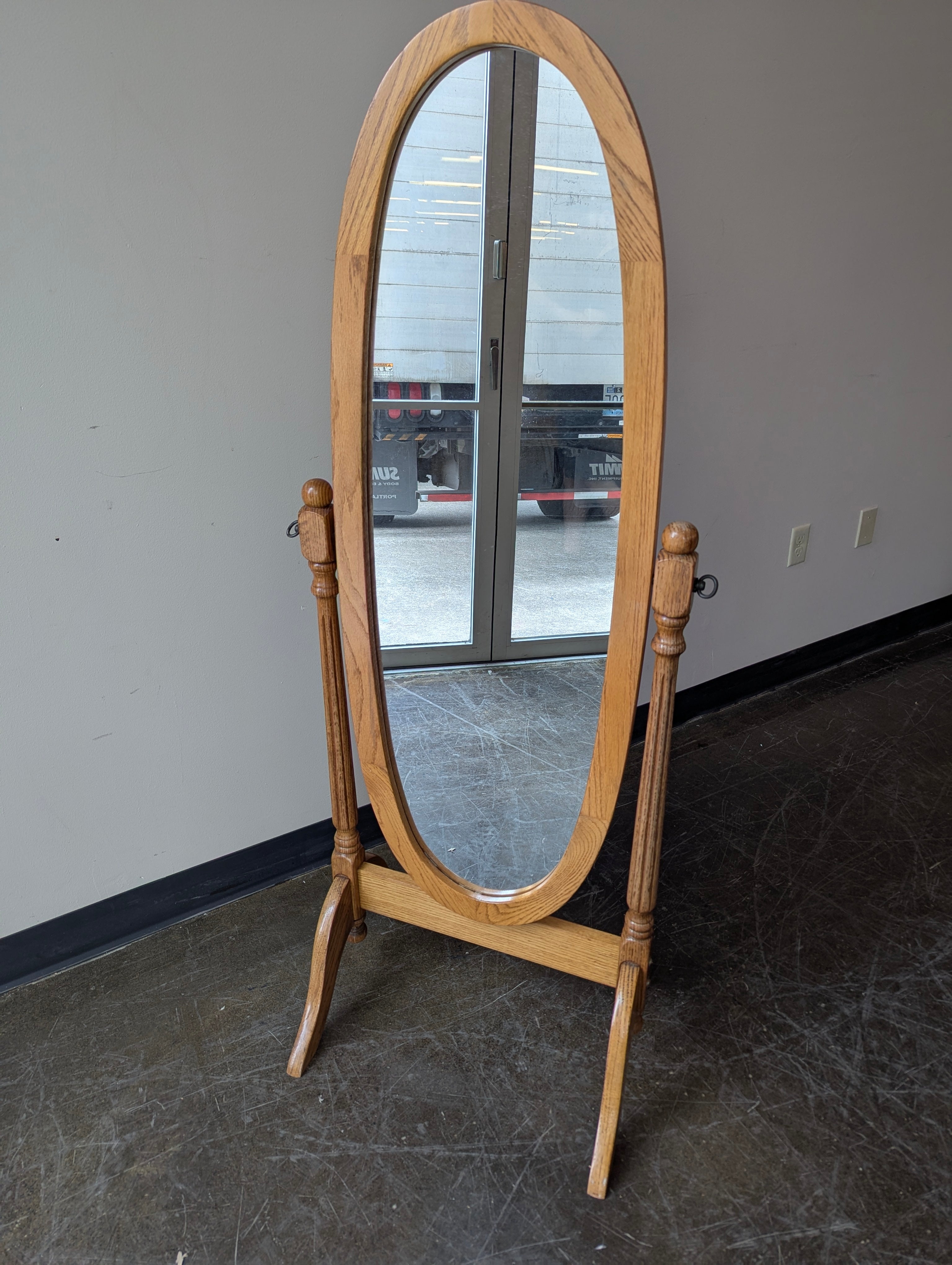 Oak Full-Length Standing Mirror