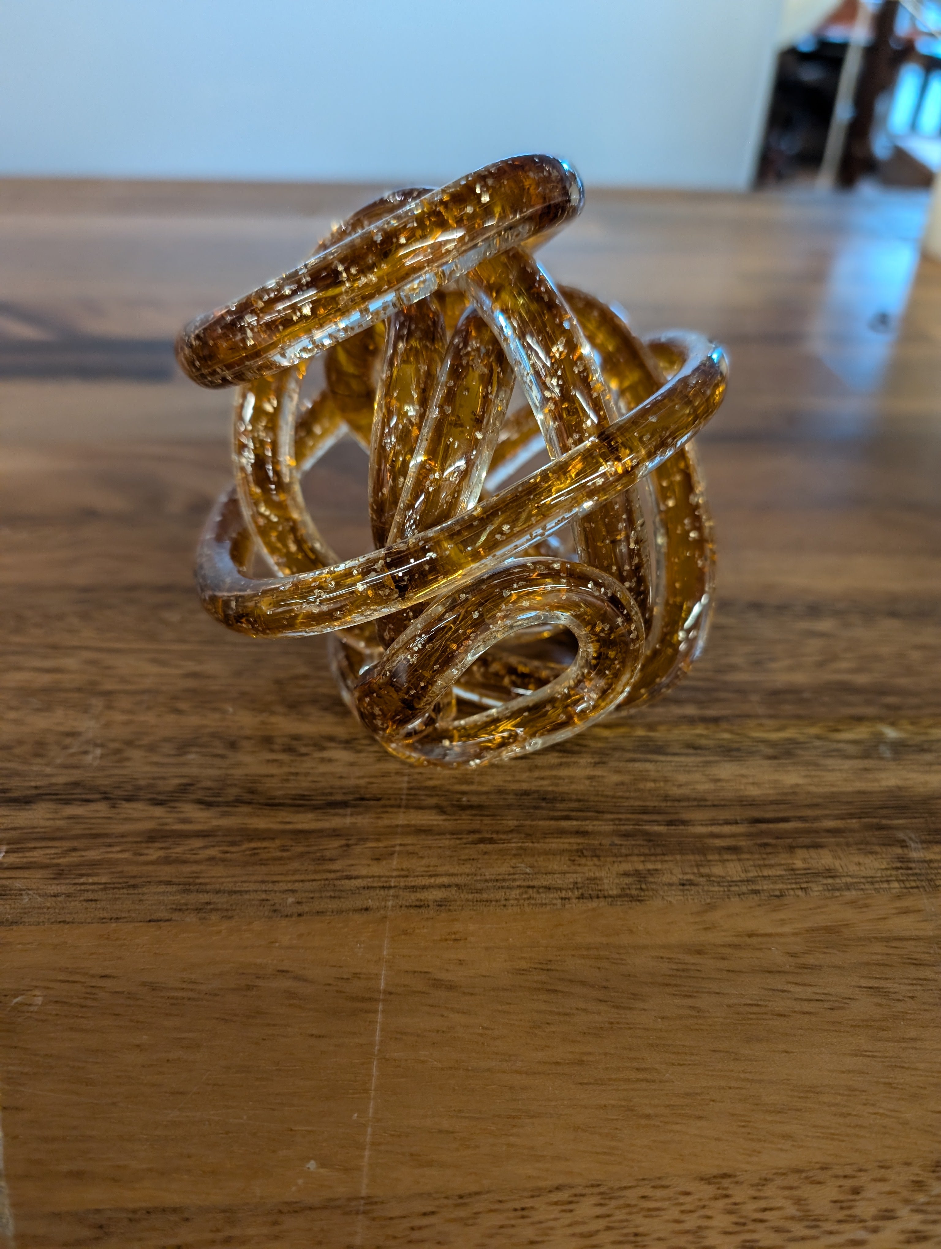 Amber Glass Sparkle Bangle Sculpture