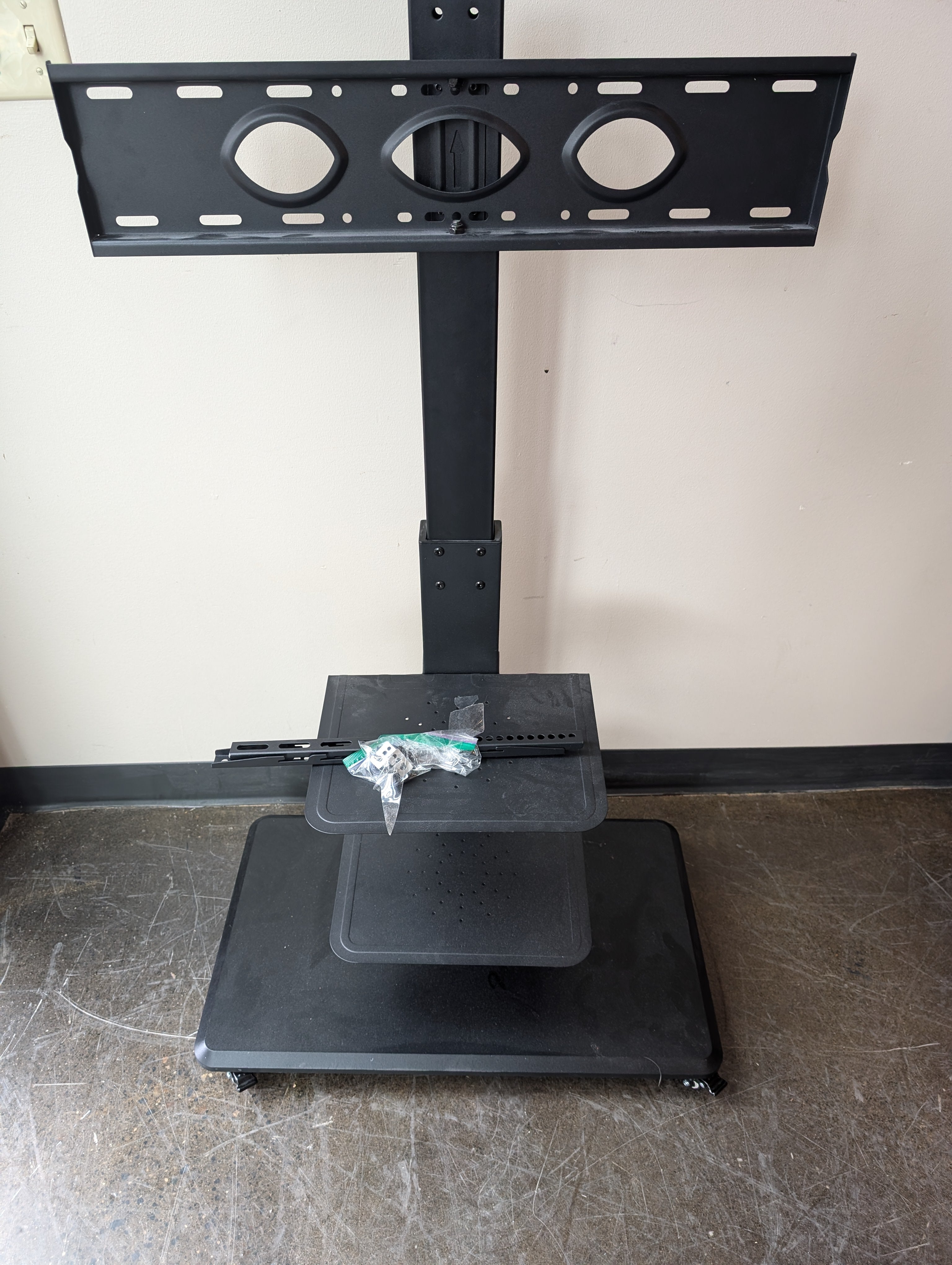 Universal Rolling TV Display Stand with Media Shelves