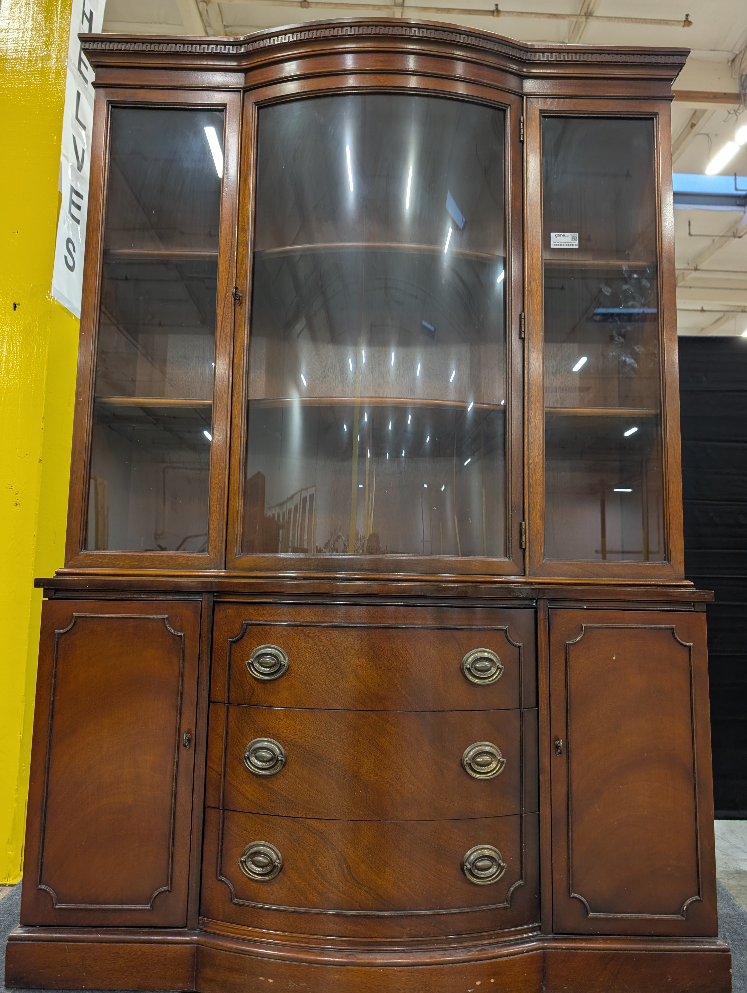 Drexel Curved Glass Door Display Cabinet