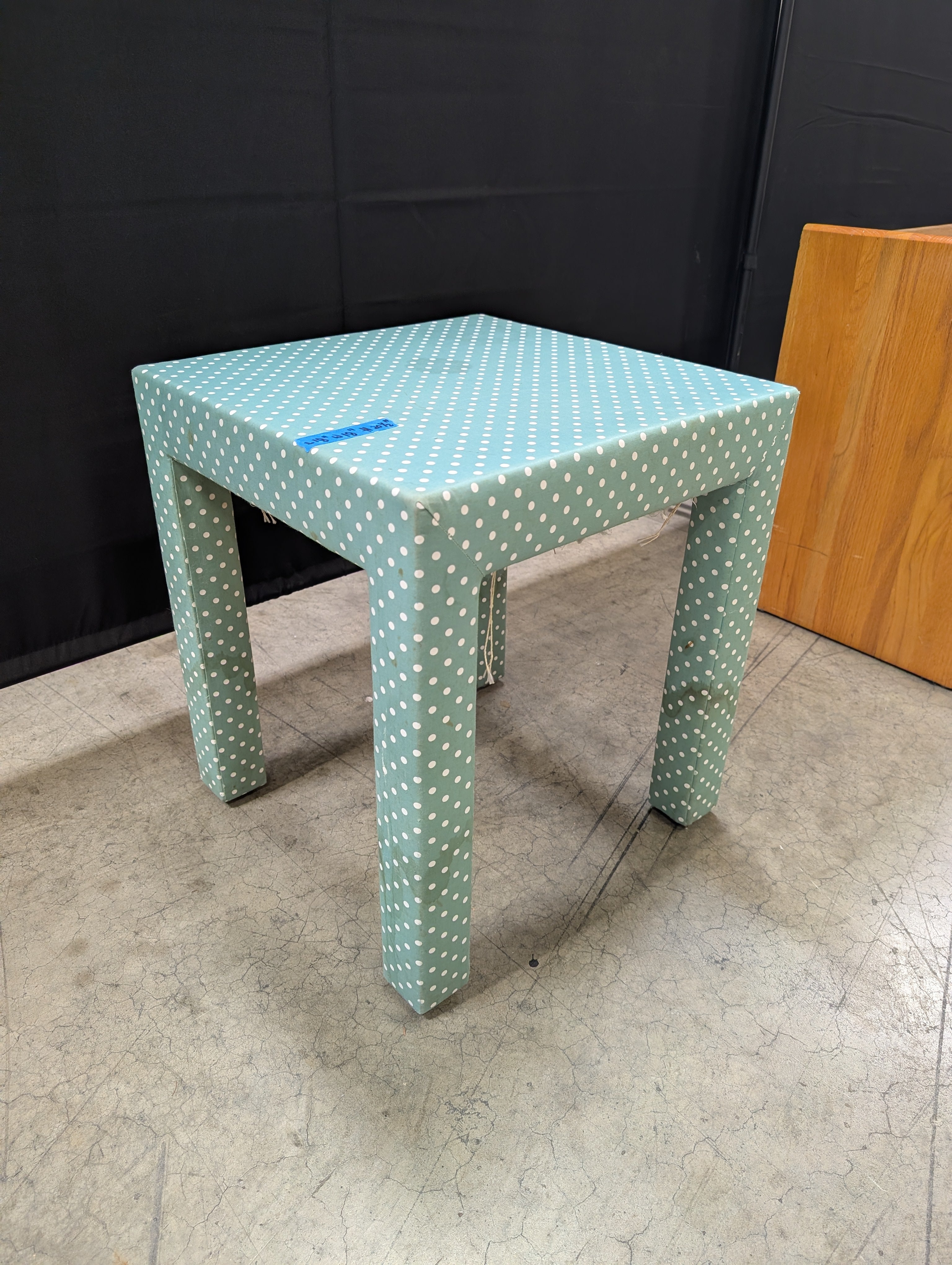 Charming Polka Dot Square Accent Stool