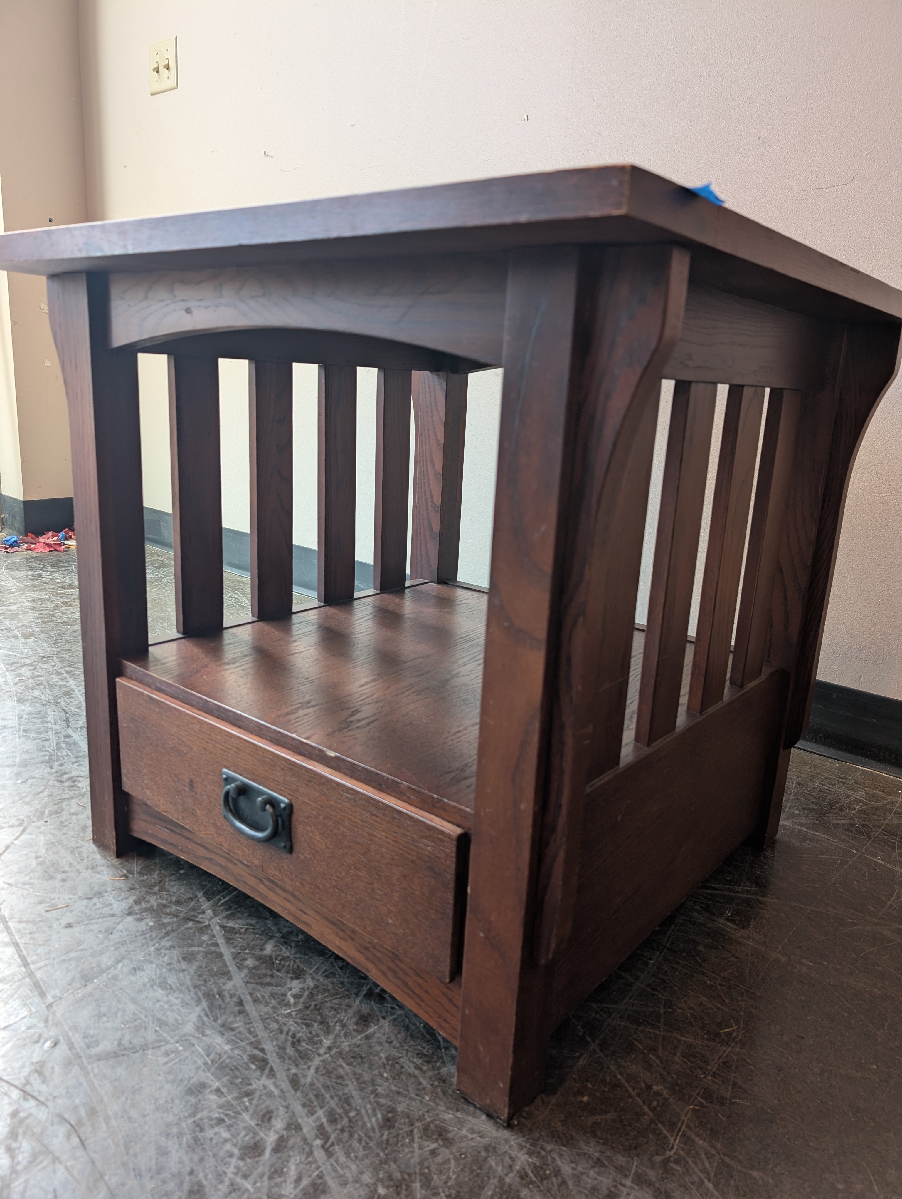 Rustic Brown Wood End Table
