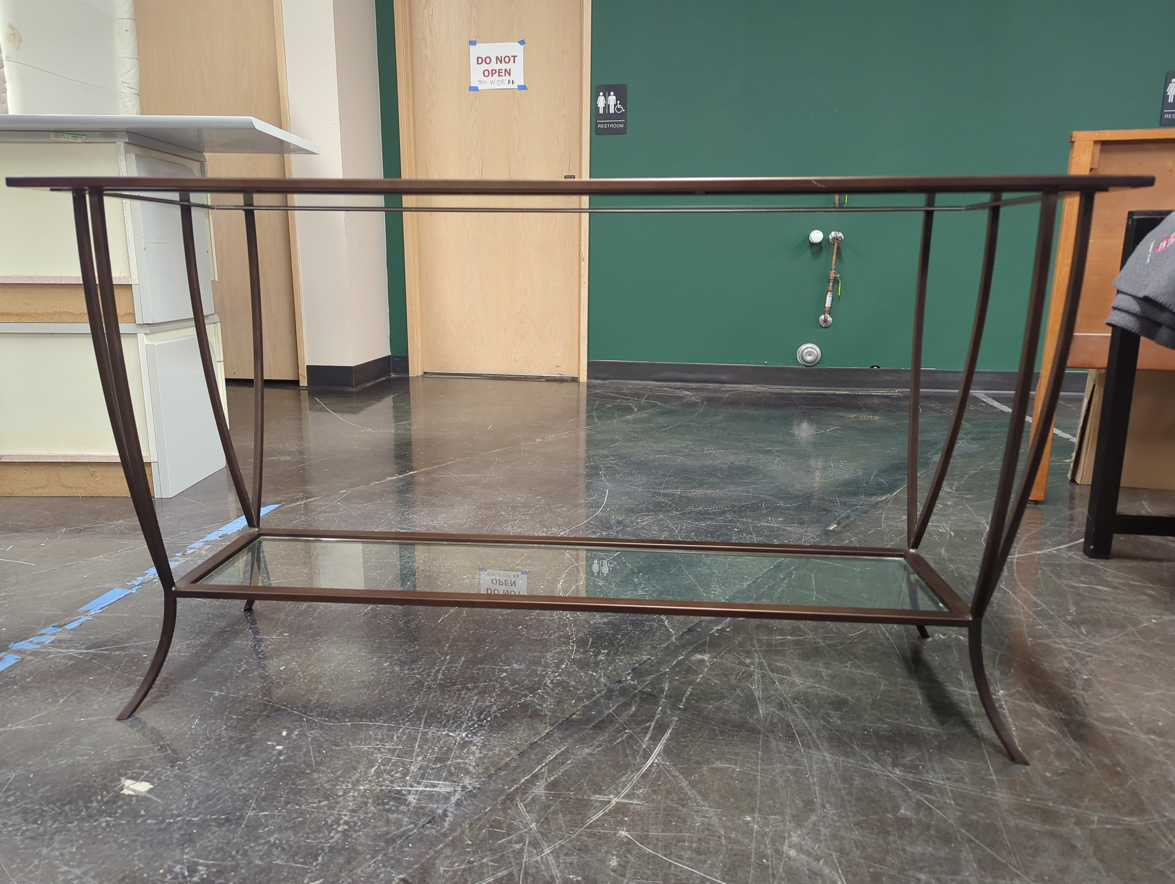 Sleek Glass-Top Console Table with Metal Frame