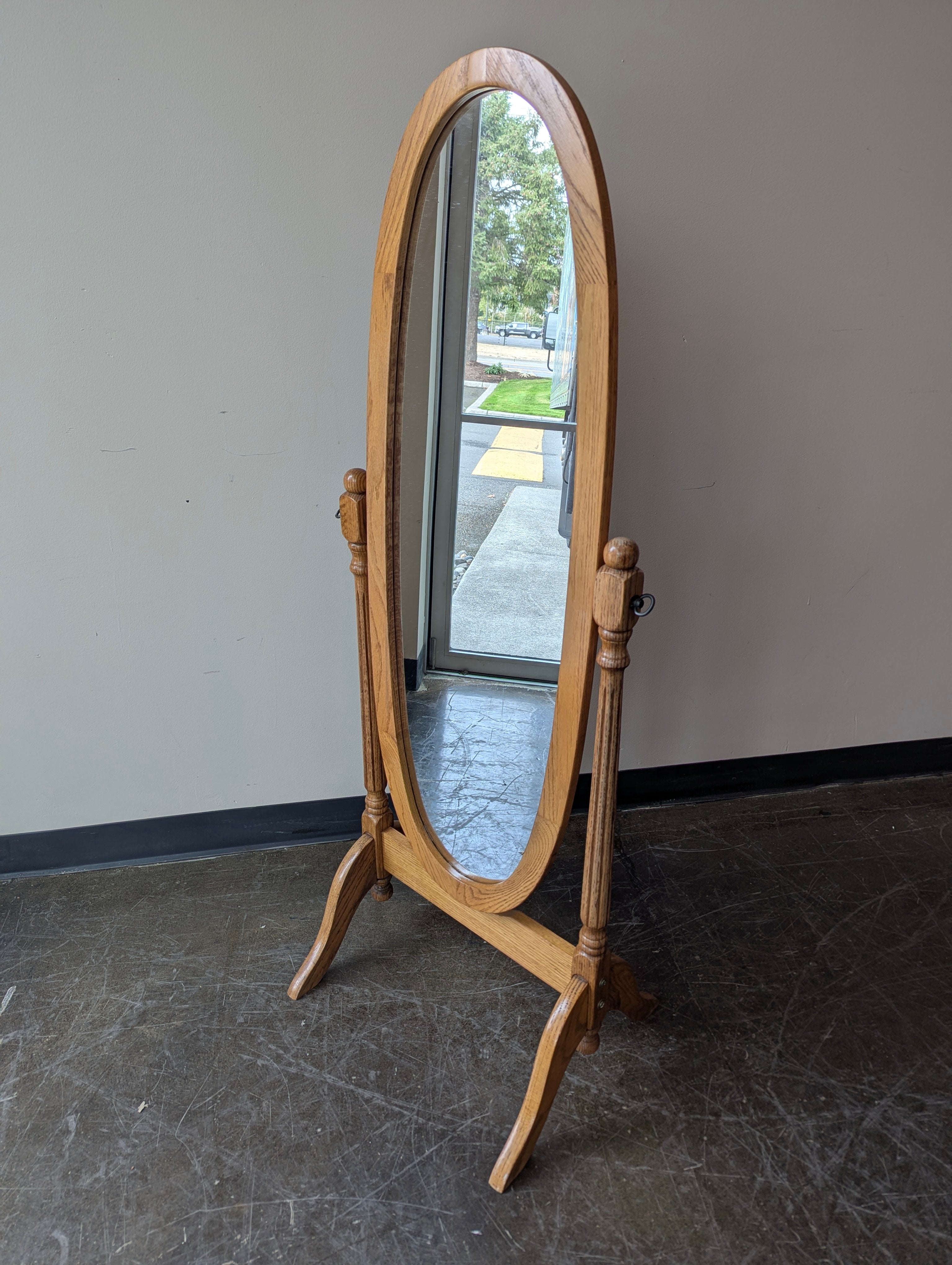 Oak Full-Length Standing Mirror