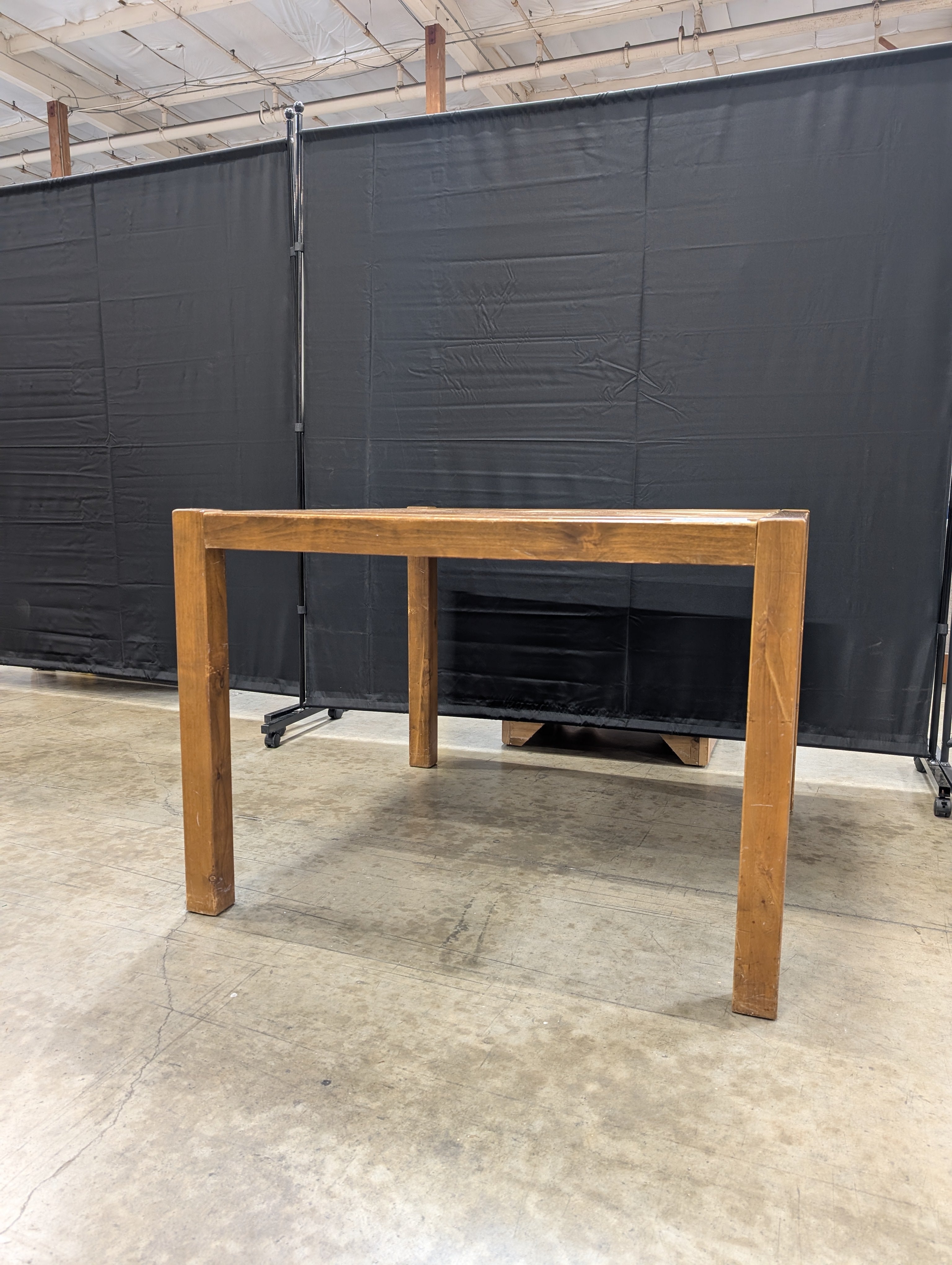 Square Brown Wood Accent Table