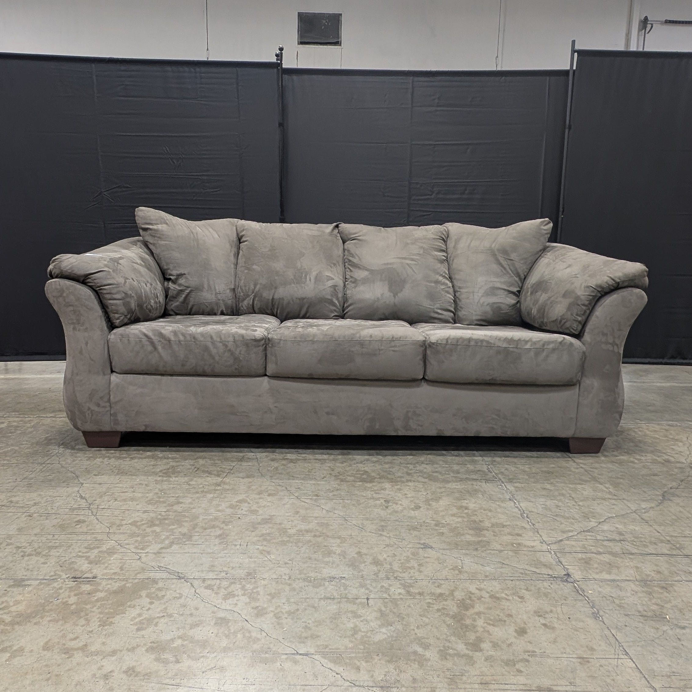 Plush Greige Sectional Sofa with Deep Cushions