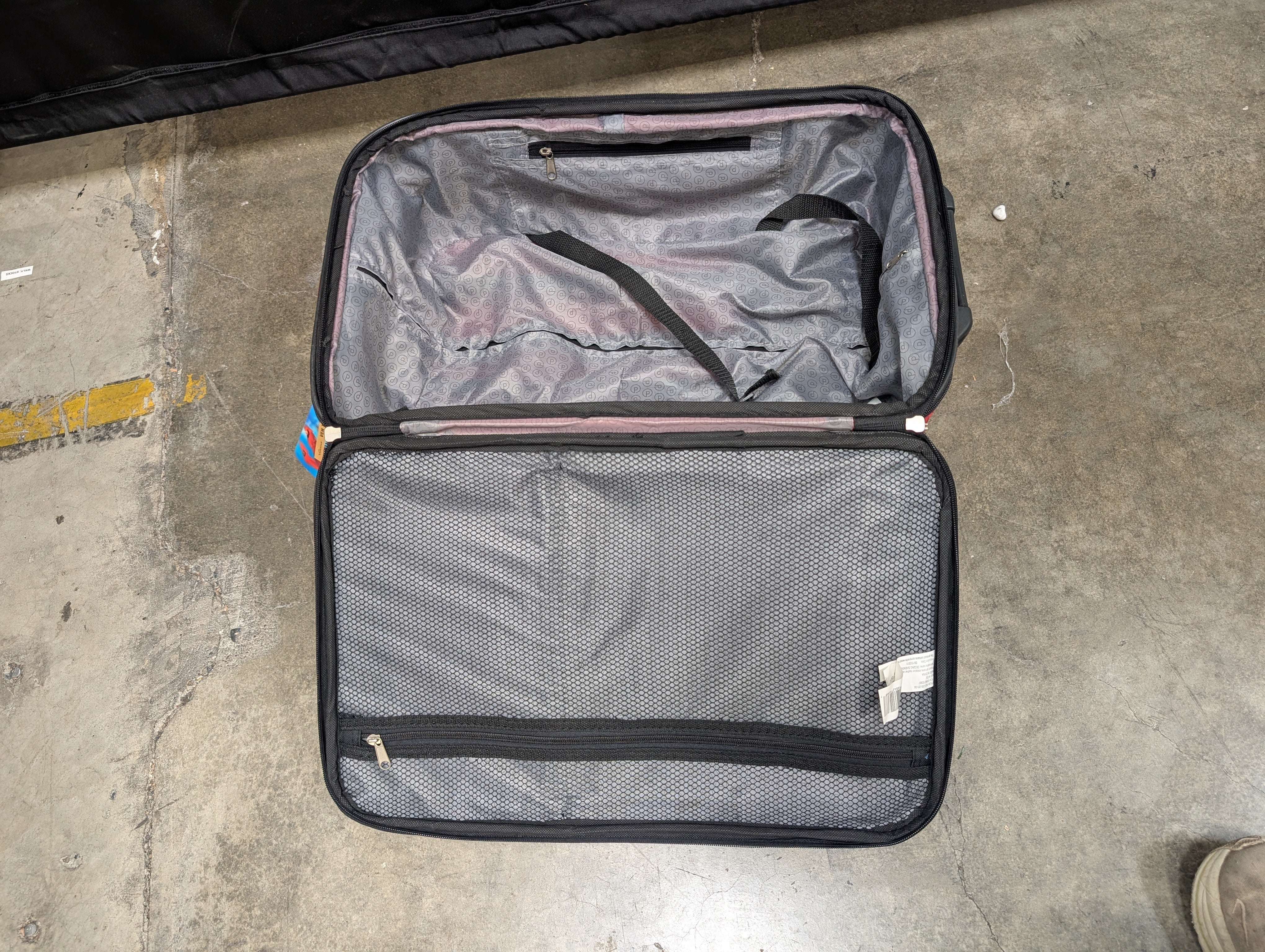Red Softshell Rolling Suitcase with Exterior Pockets
