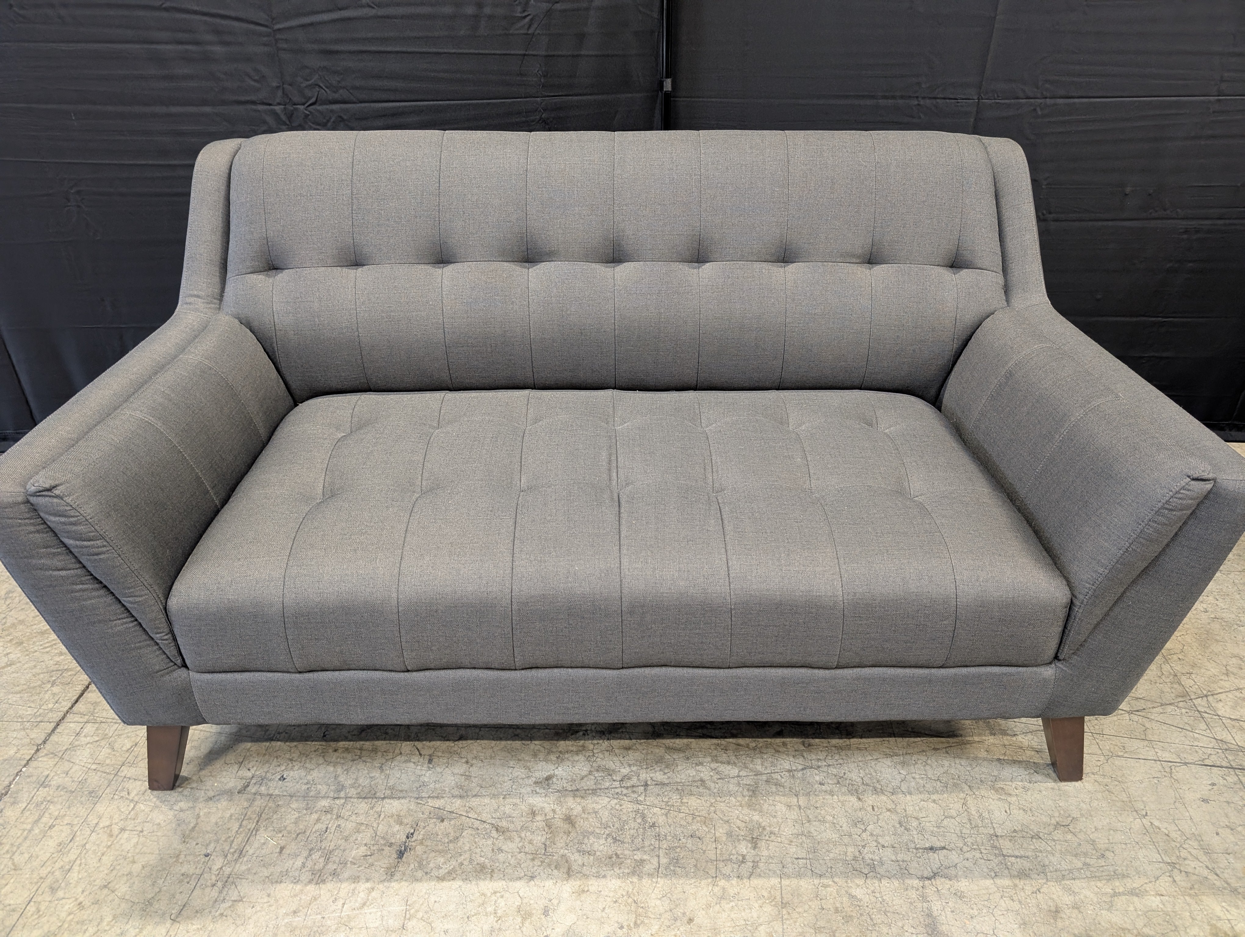 Mid-Century Modern Tufted Loveseat Sofa