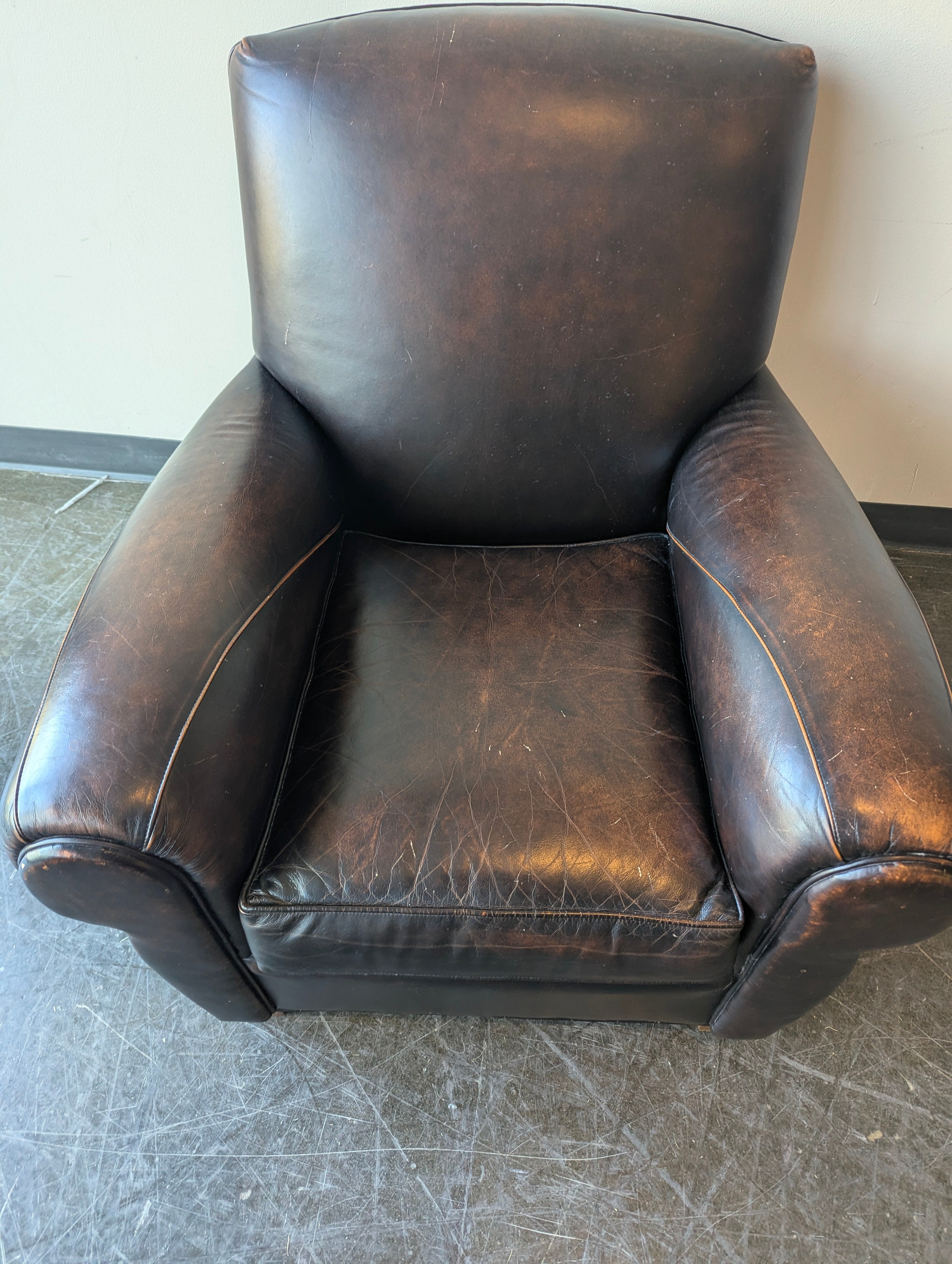 Brown Leather Club Armchair