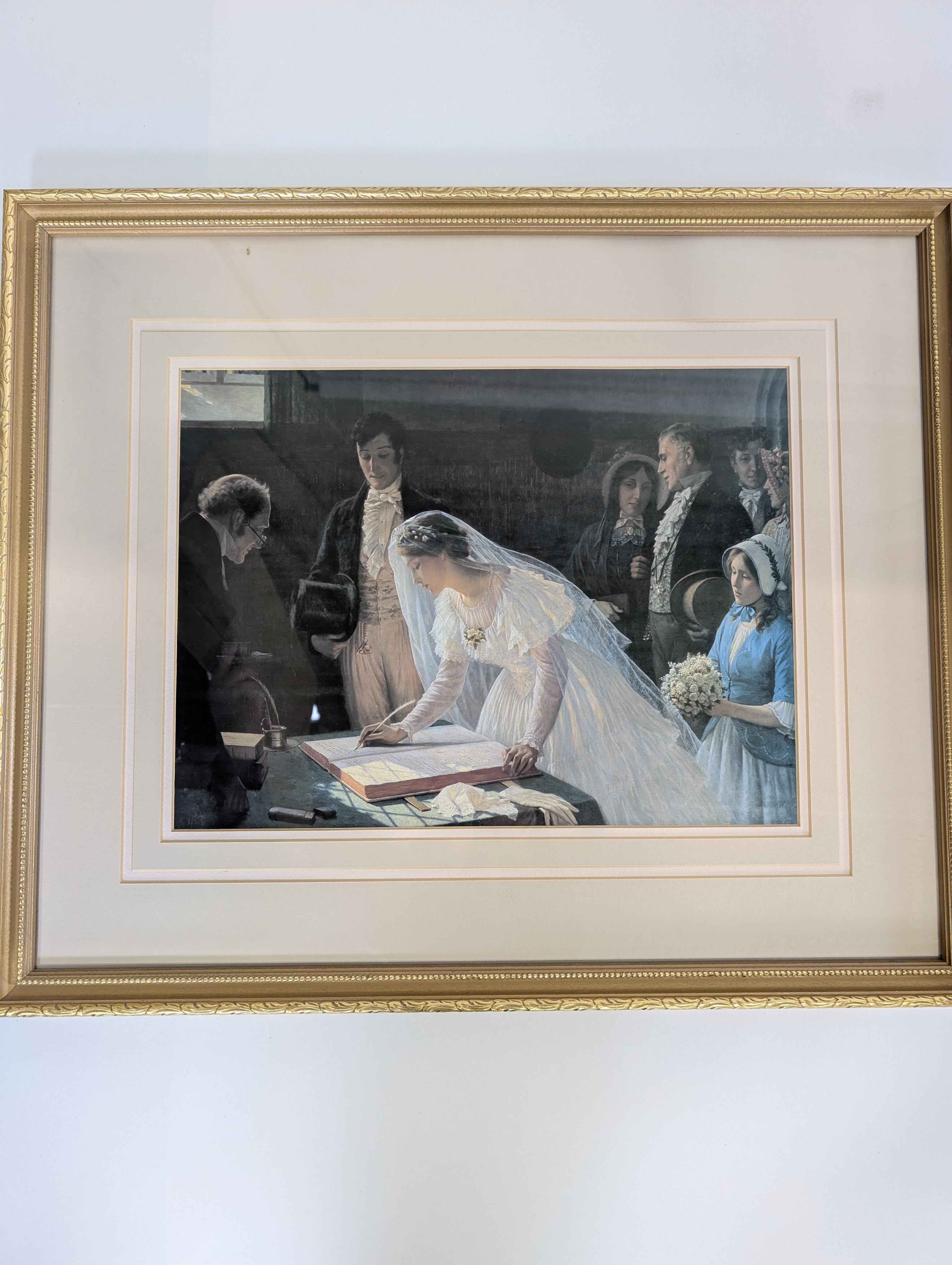 Signing the Register Gold Framed Print