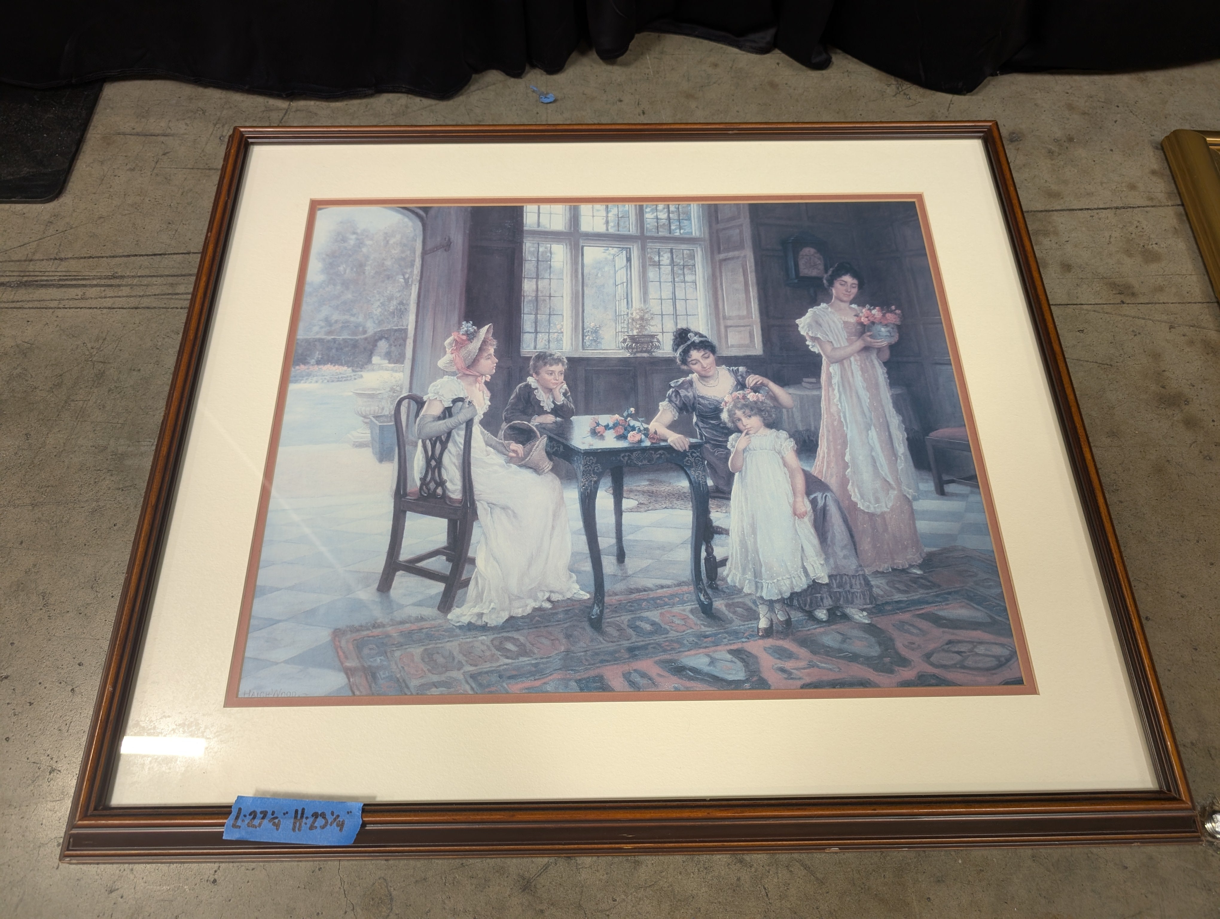 Victorian Scene Framed Art Print in Wood Frame