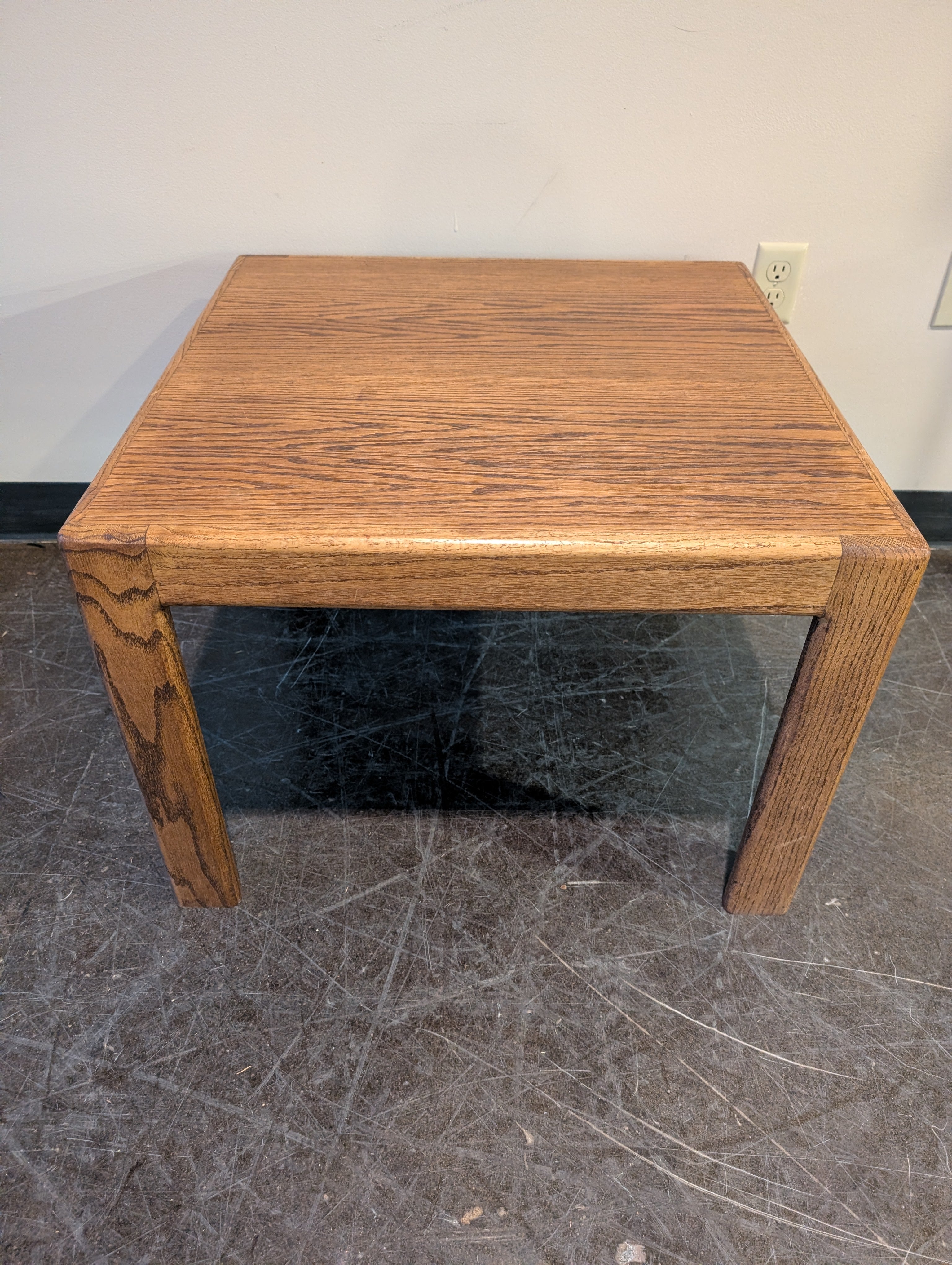 Rustic Oak Finish Square Side Table