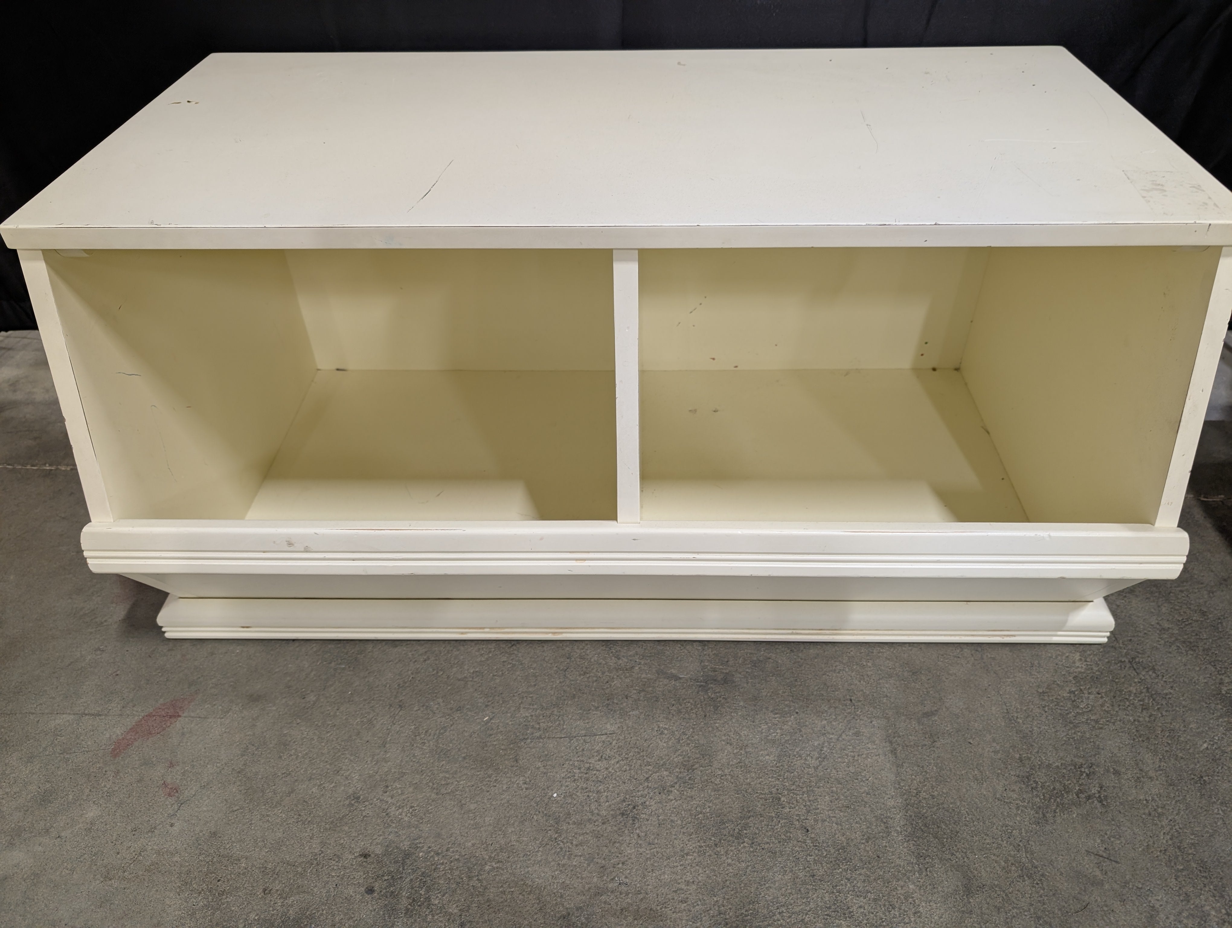 Charming Off-White Wooden Shelf Unit with Divided Compartments