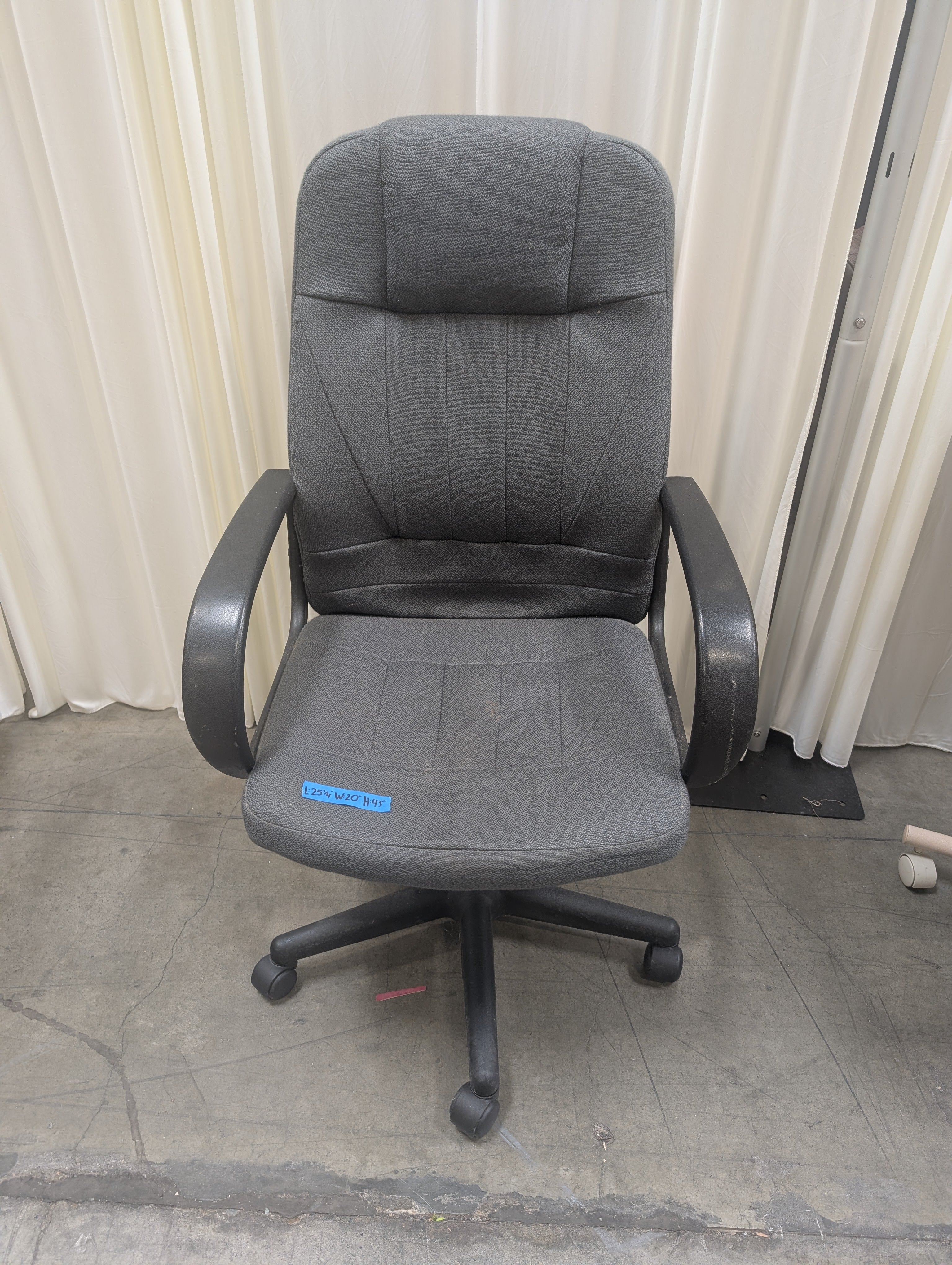 Ergonomic High-Back Office Chair in Grey Fabric