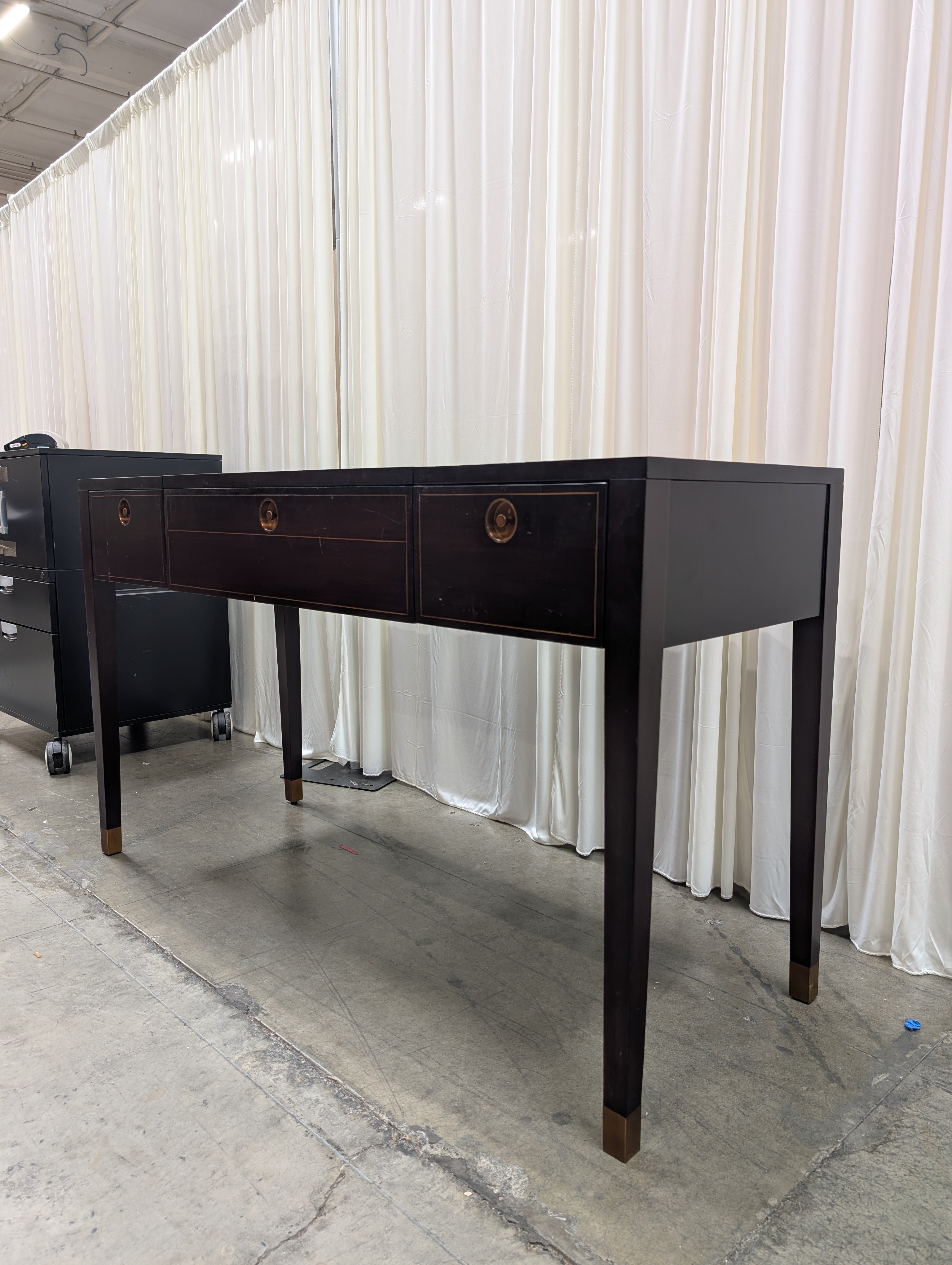 Crate&Barrel Mid-Century Style Three-Drawer Vanity in Dark Wood