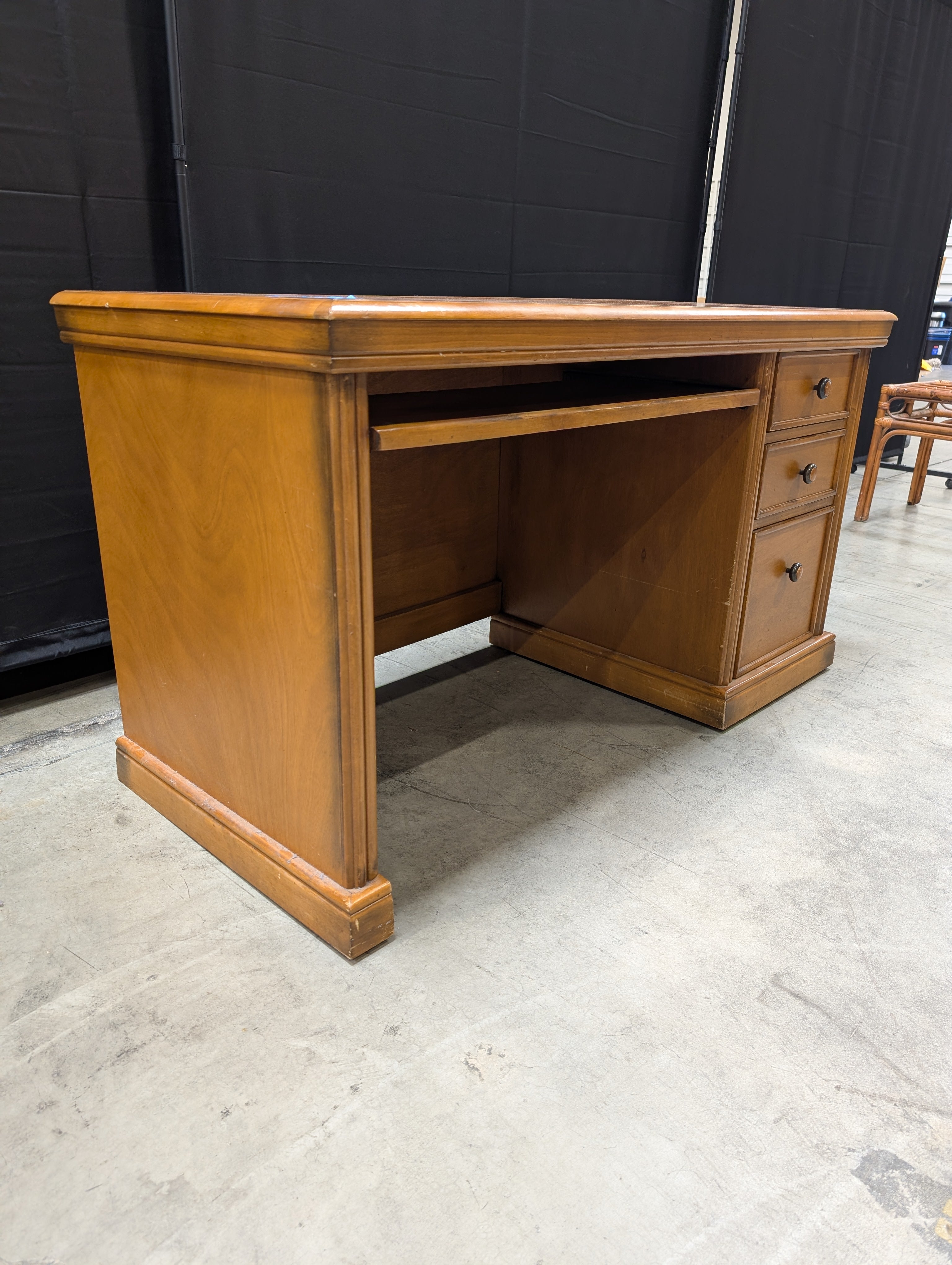 Martin Furniture Classic Brown Wood Office Desk with Three Storage Drawers