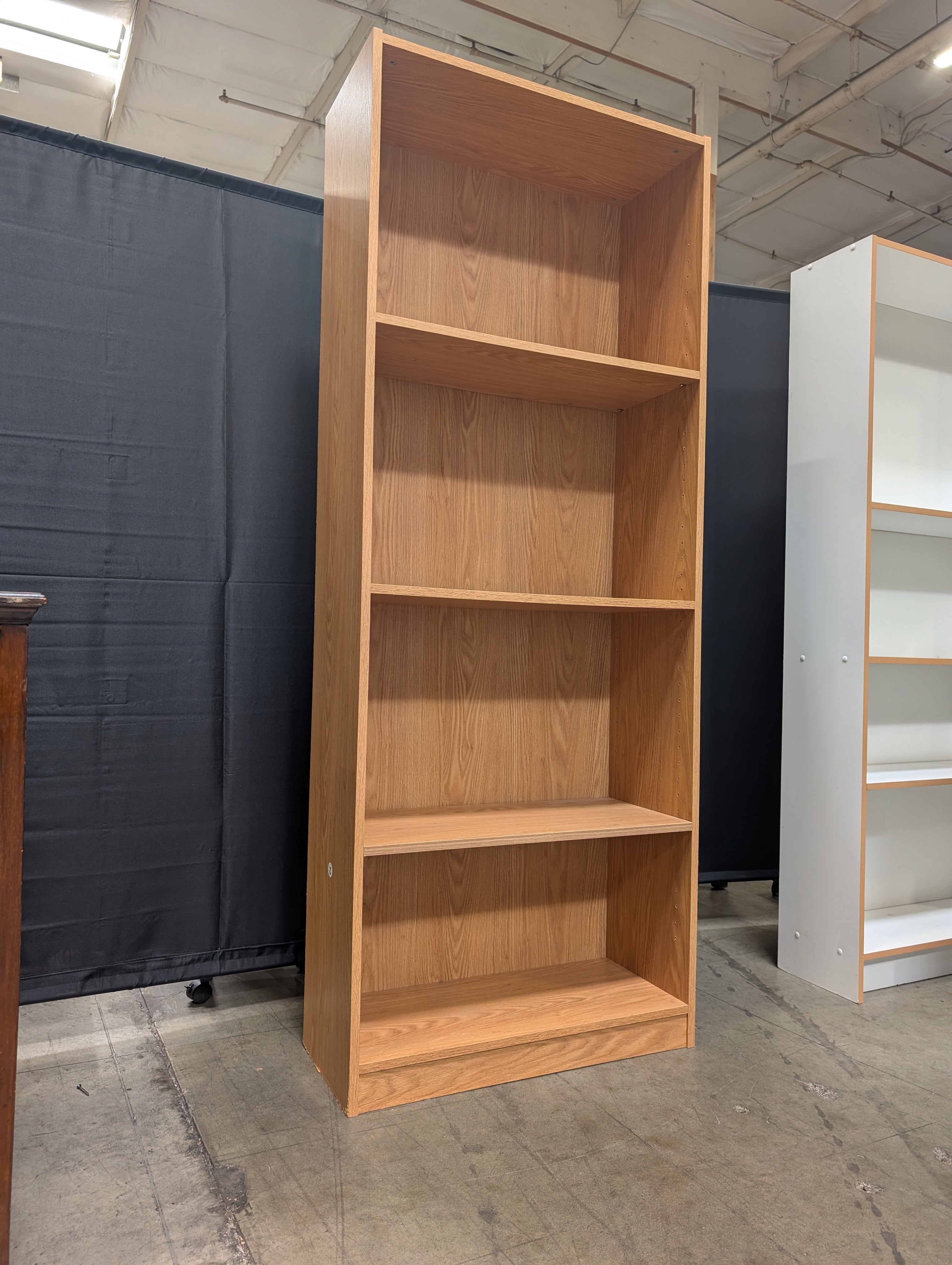 Versatile Light Brown Bookcase with Adjustable Shelving