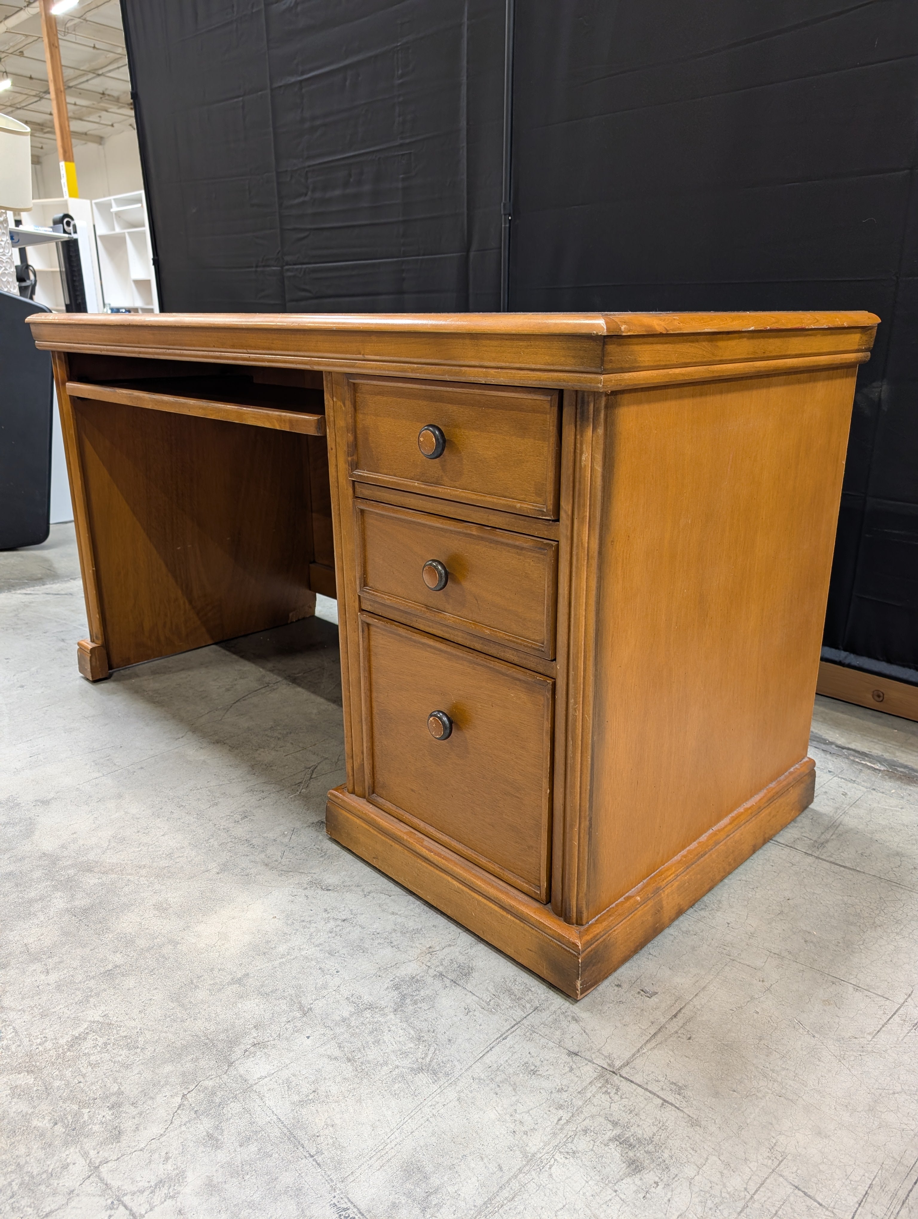 Martin Furniture Classic Brown Wood Office Desk with Three Storage Drawers