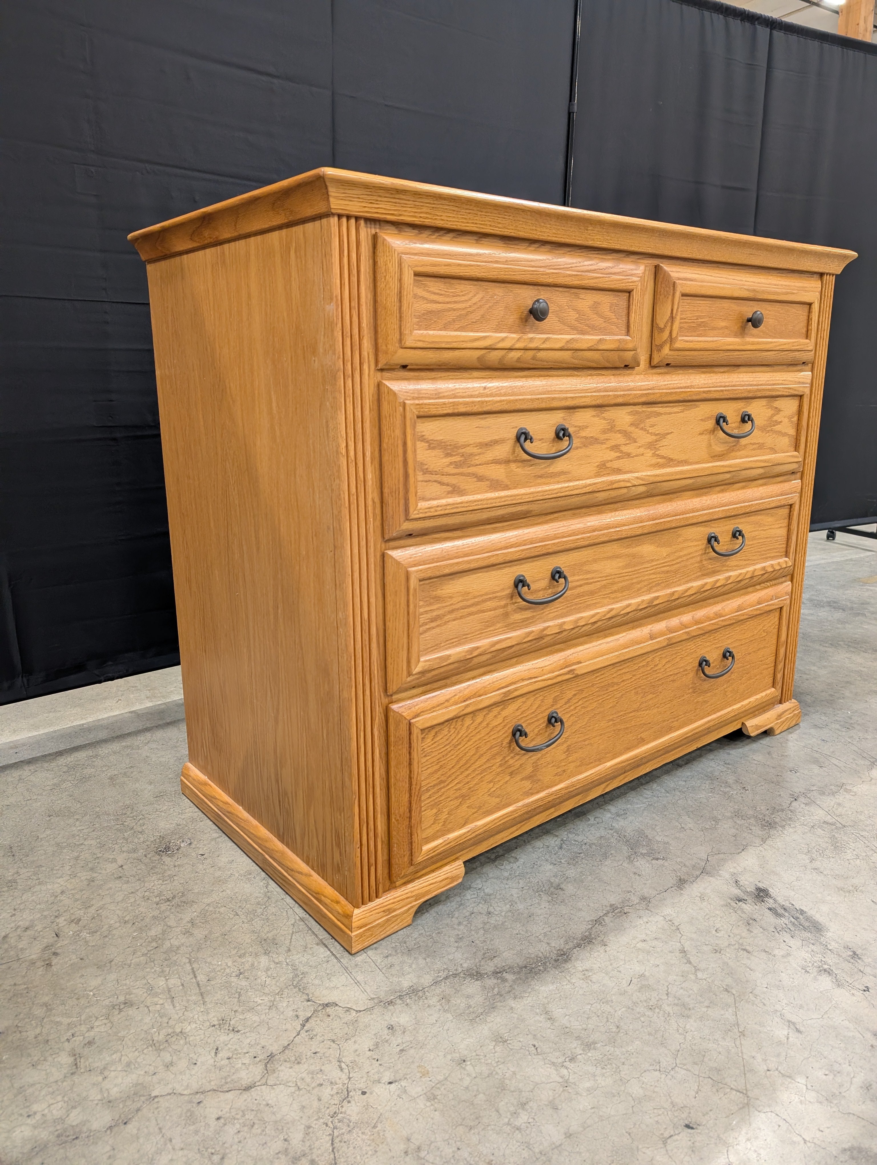 Oak Thornwood Five Drawer Dresser