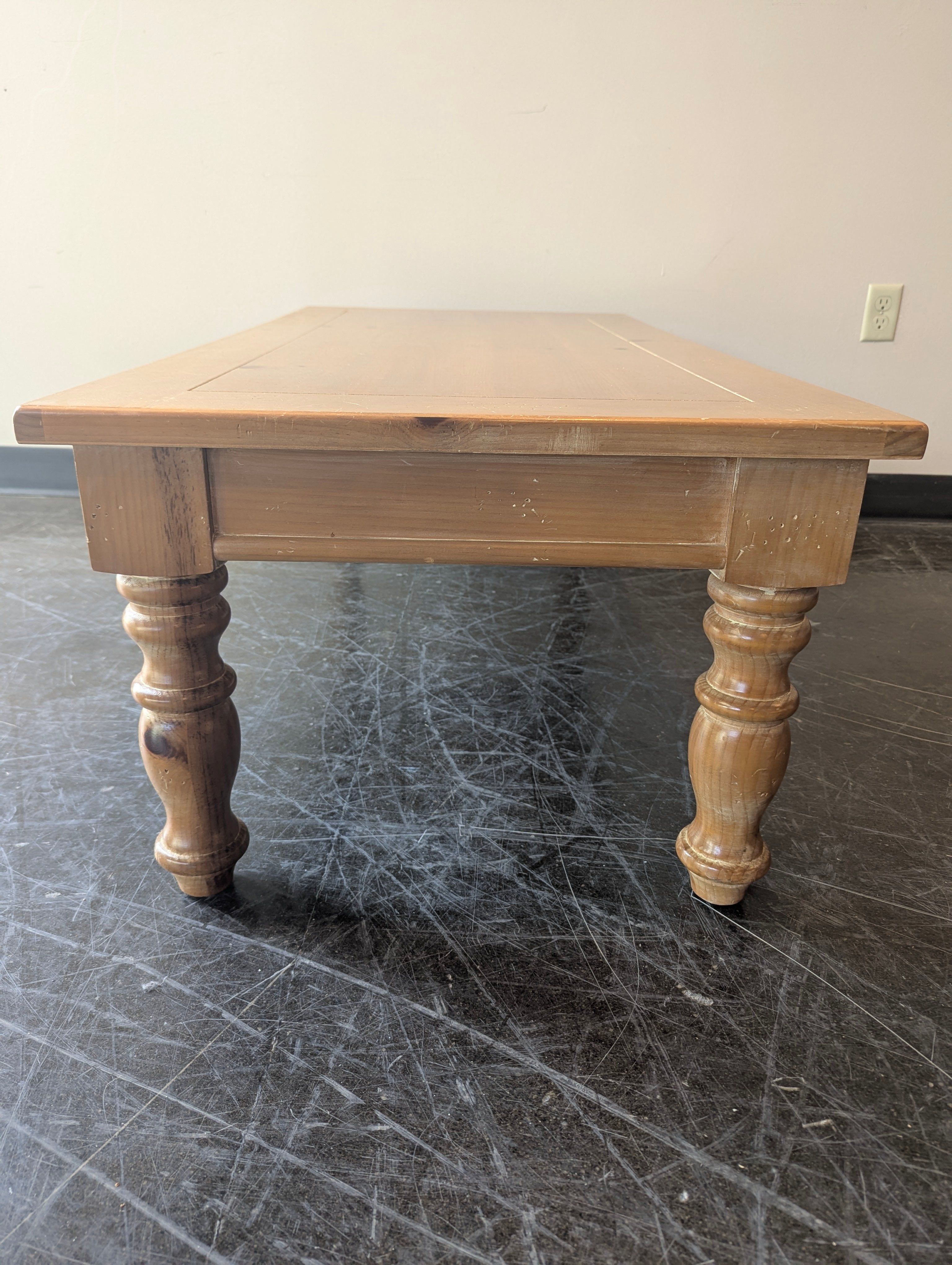 Simple Light Pine Wood Coffee Table in Made in the USA
