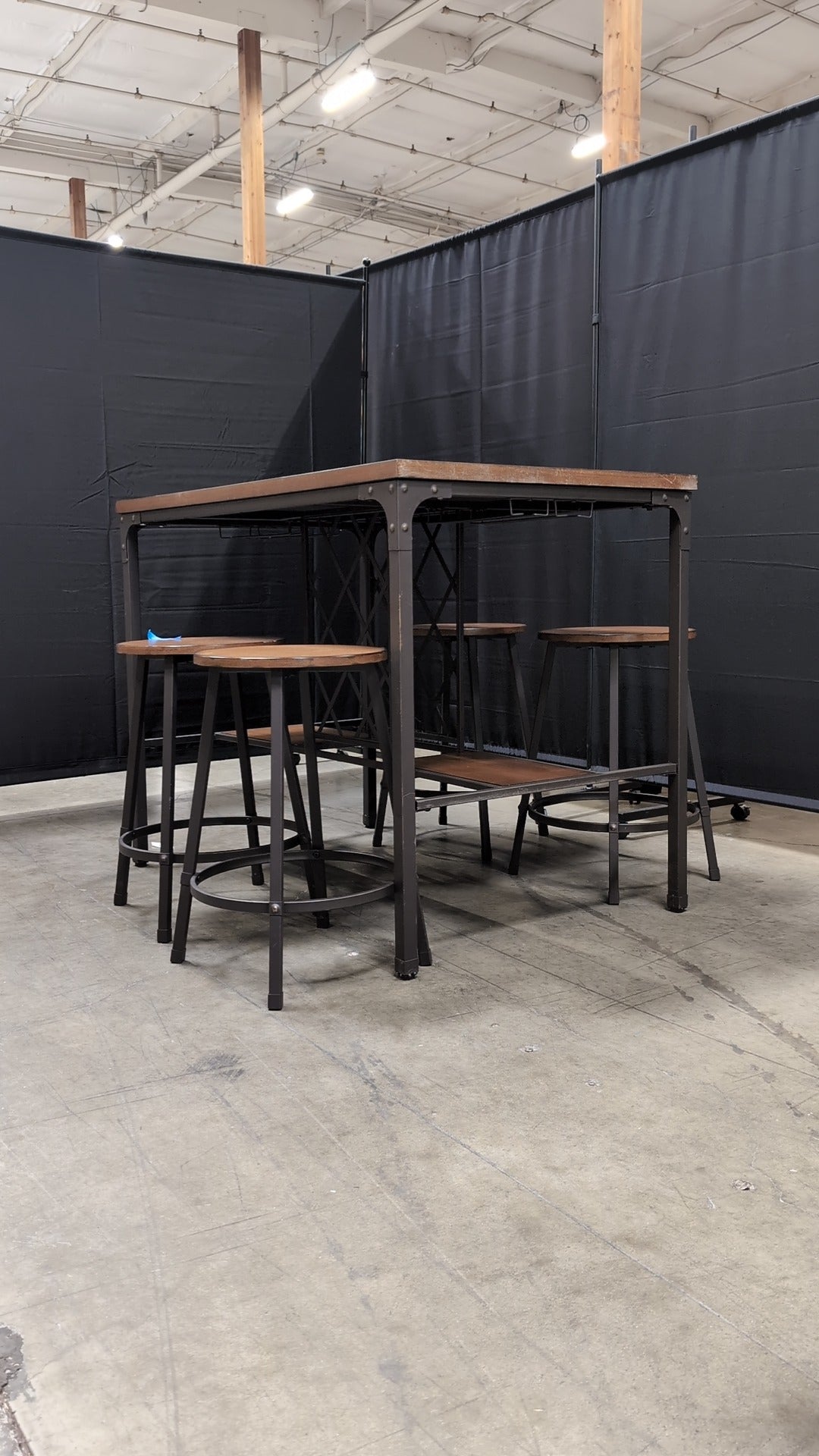 Industrial Style Wood Top Dining set