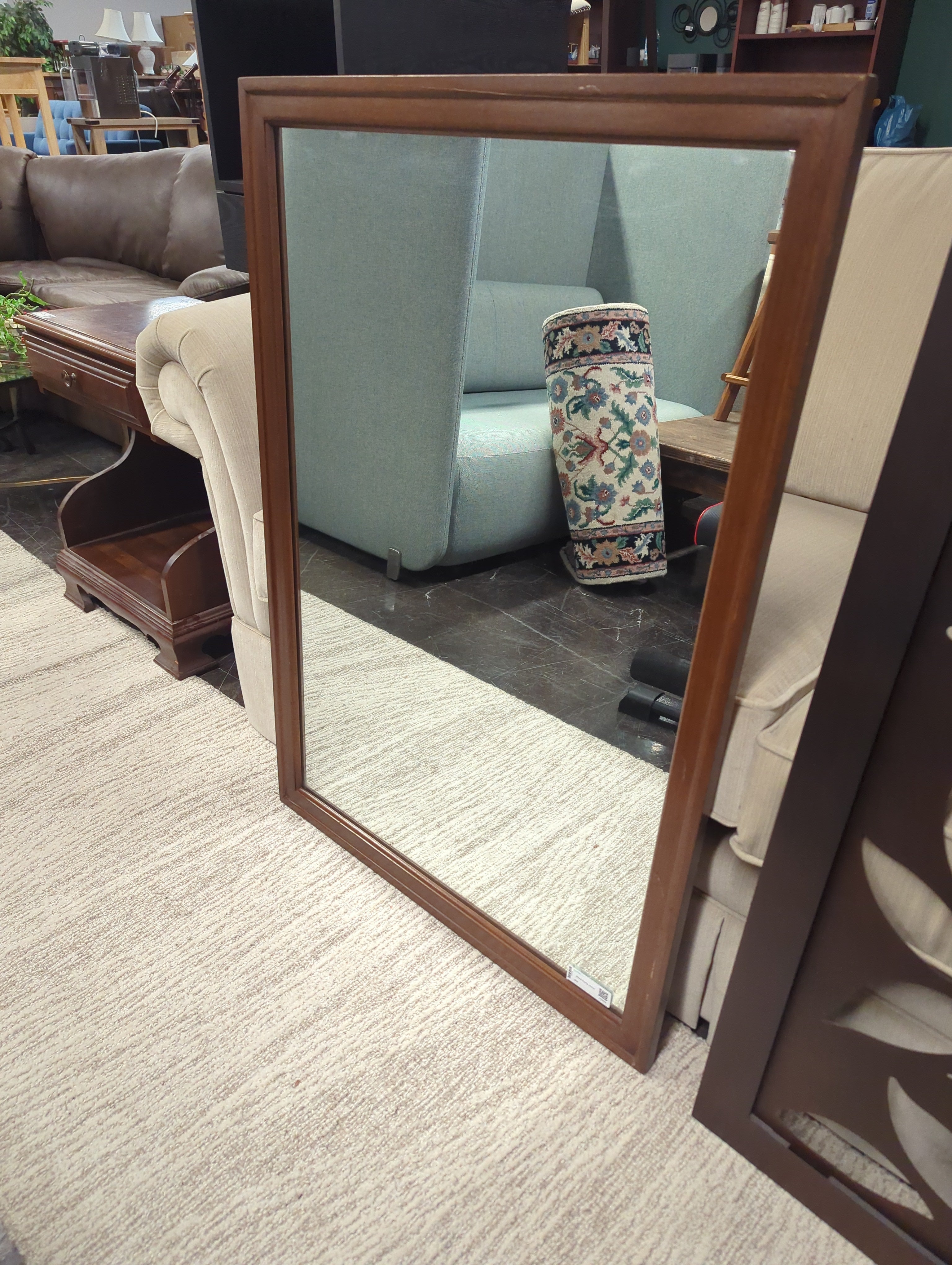 Wood frame mirror