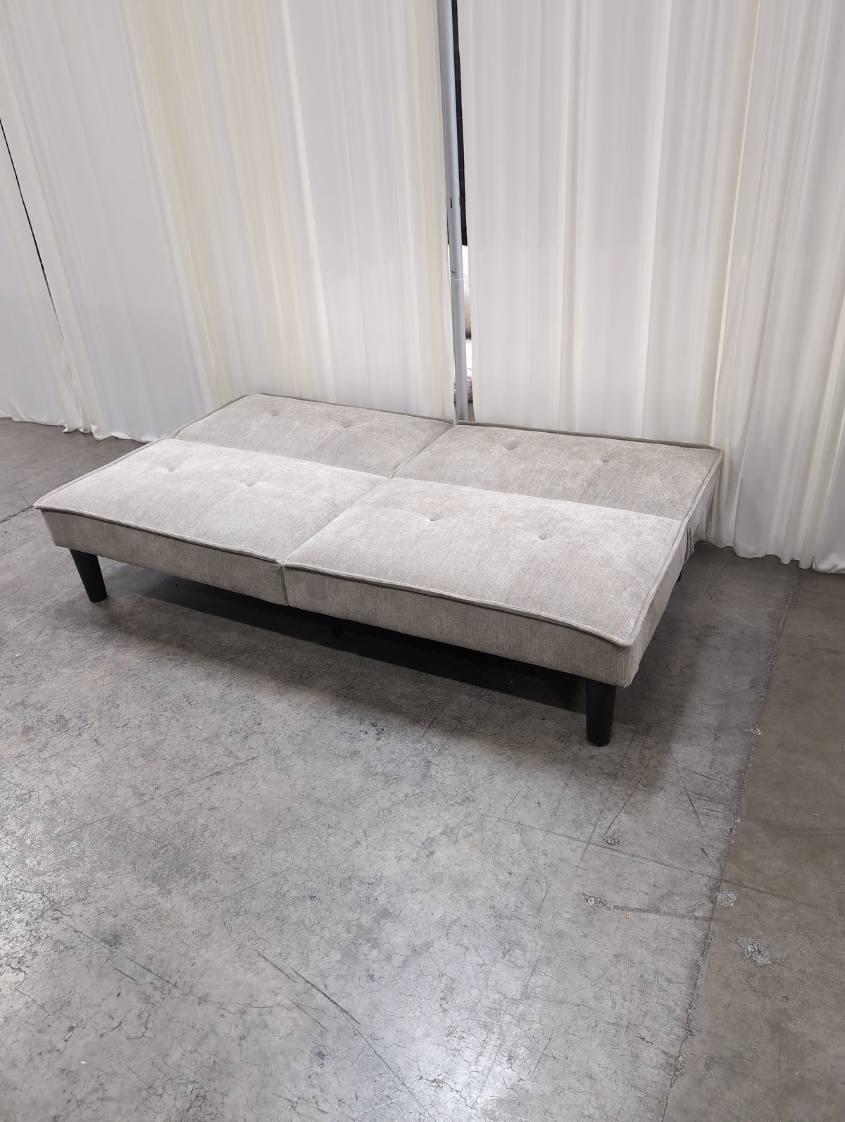 Light Beige Fabric Convertible Couch