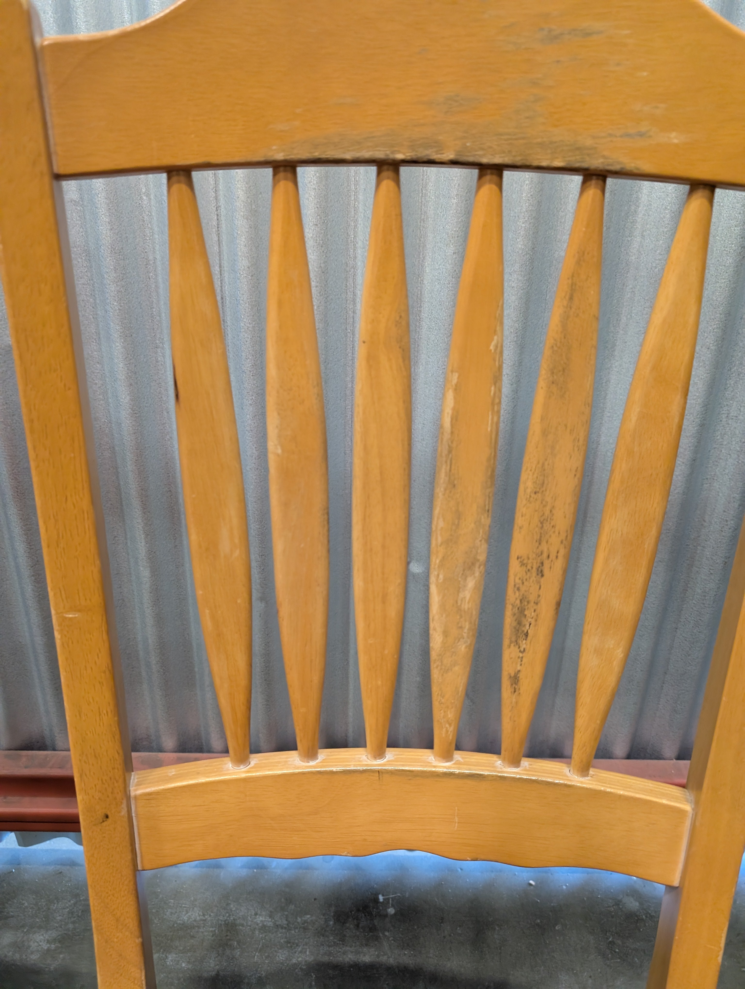 Pair of Classic Wooden Spindle Back Chair with Red Upholstered Seat