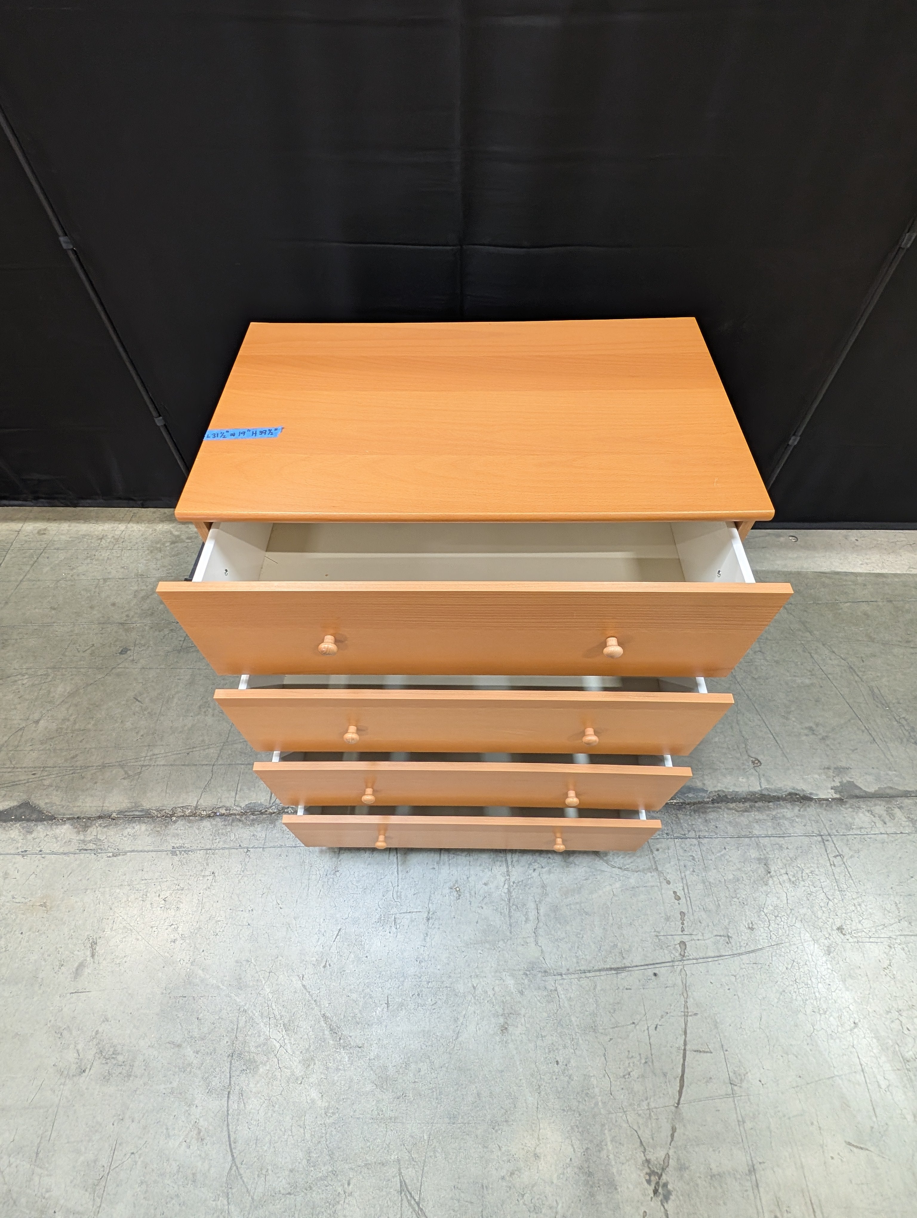 Five-Drawer Wooden Storage Chest with Round Knobs