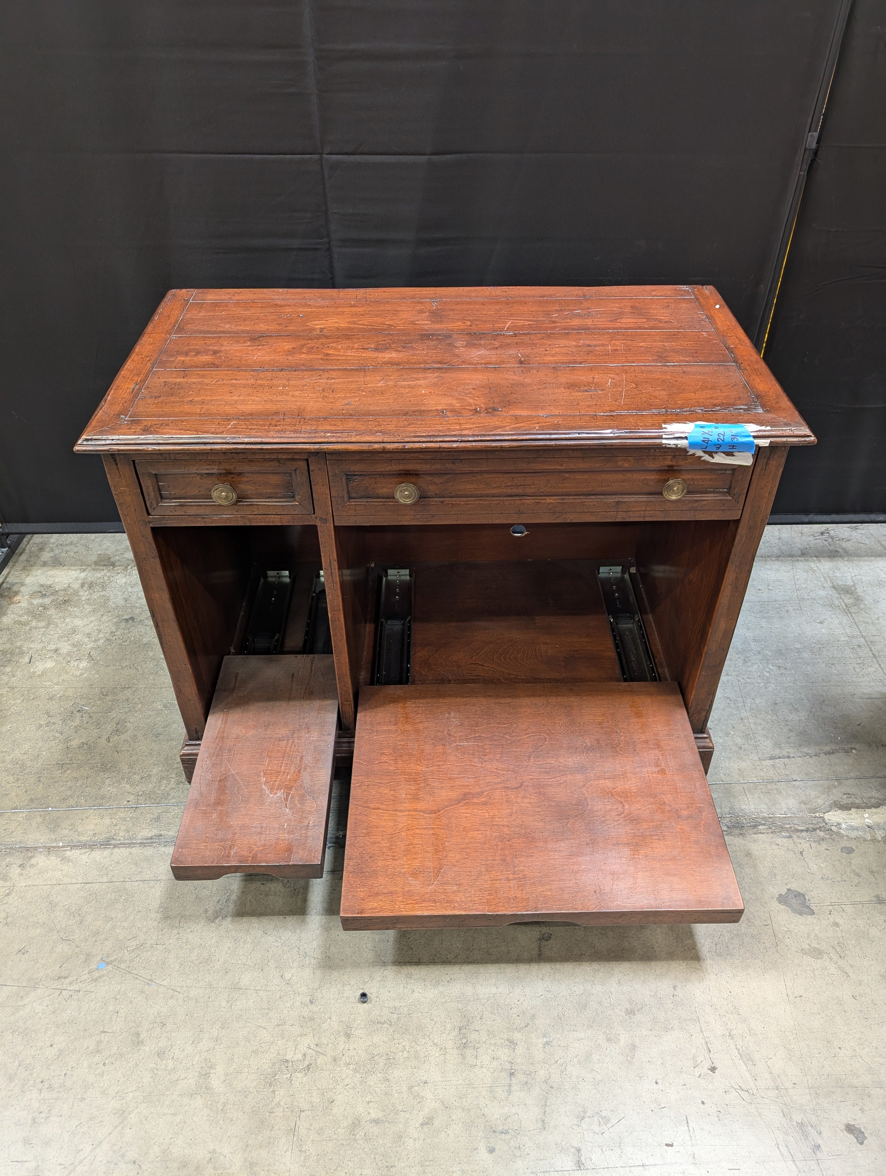 Vintage Guy Chaddock & Co Wooden Desk with Brass Pulls