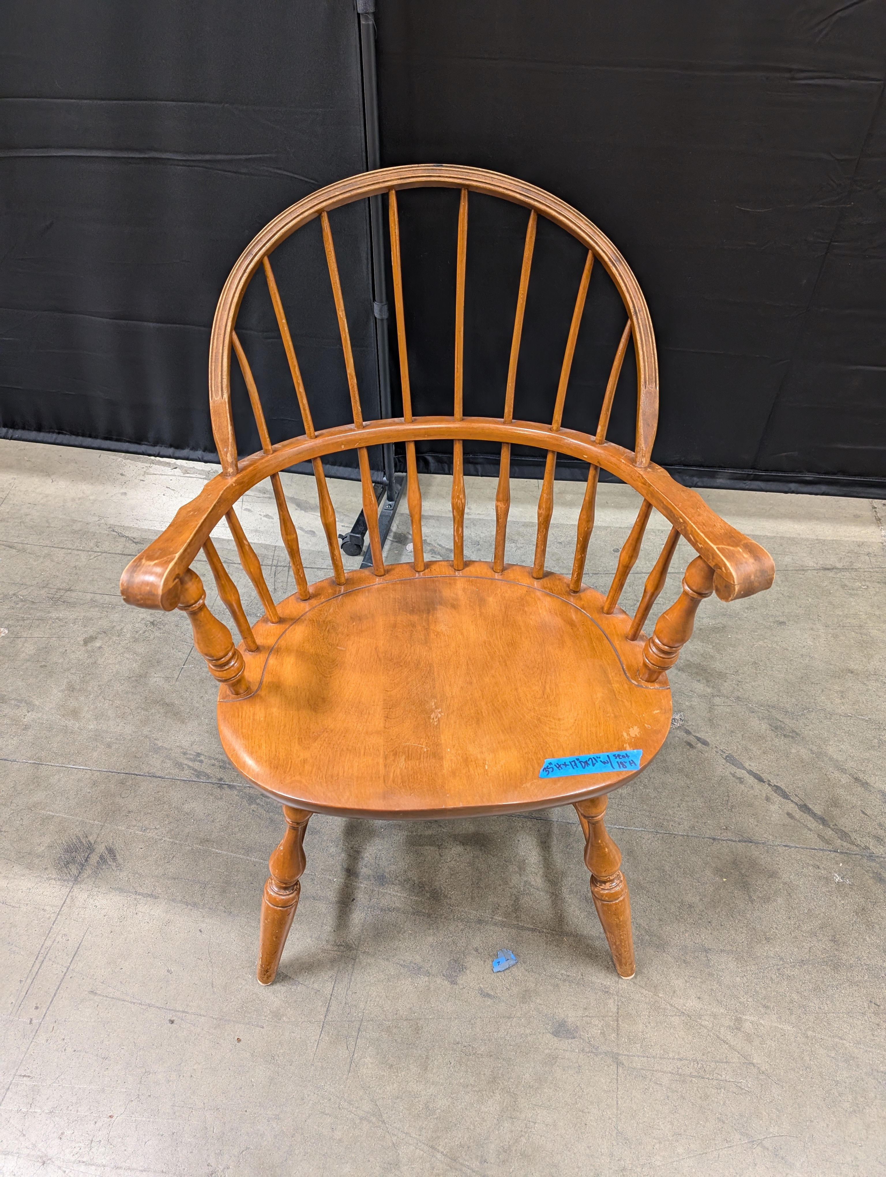 Honey Wood Windsor Style Arm Chair