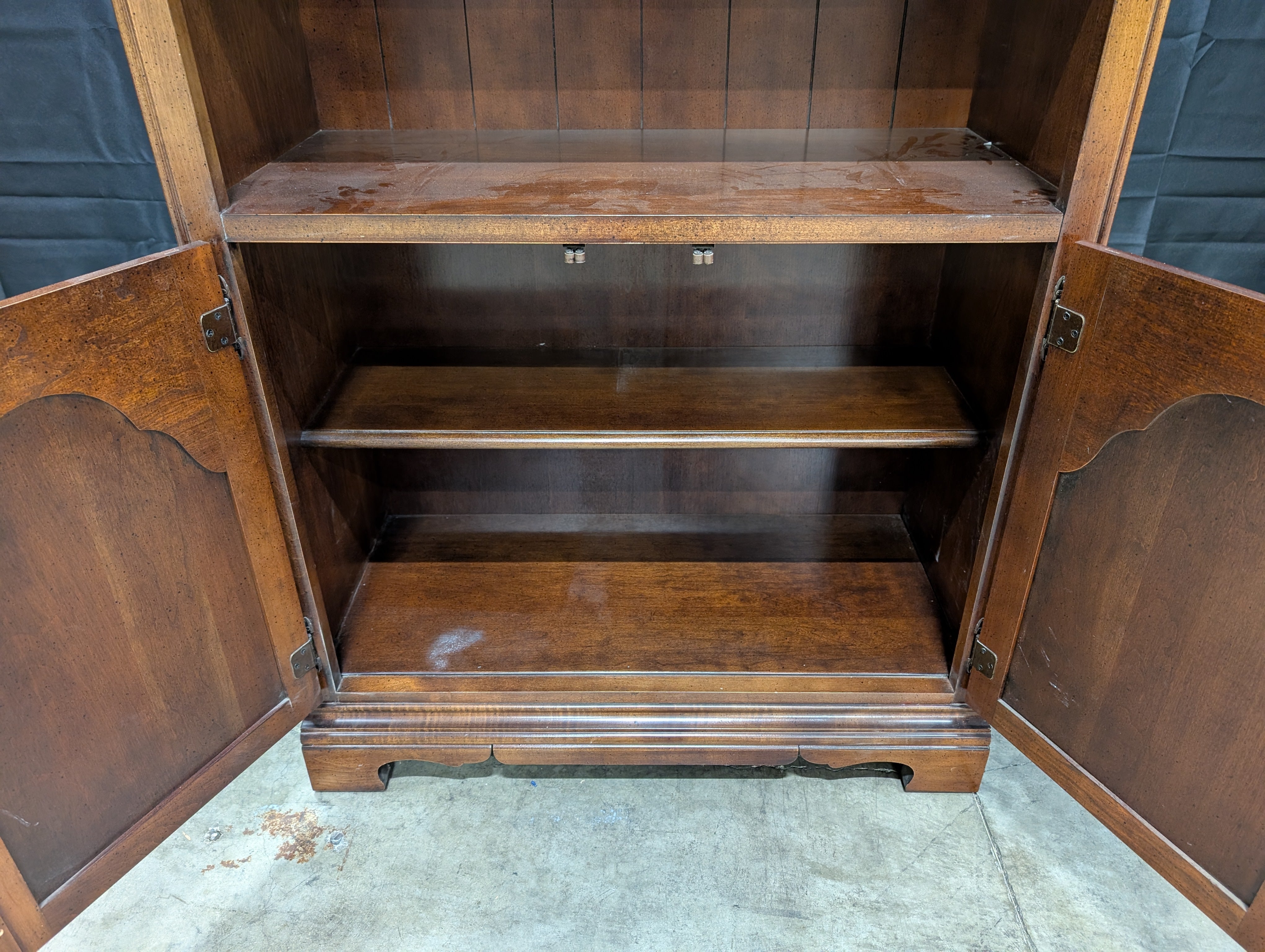 Hooker Furniture Dark Wood Display Cabinet with Lower Storage