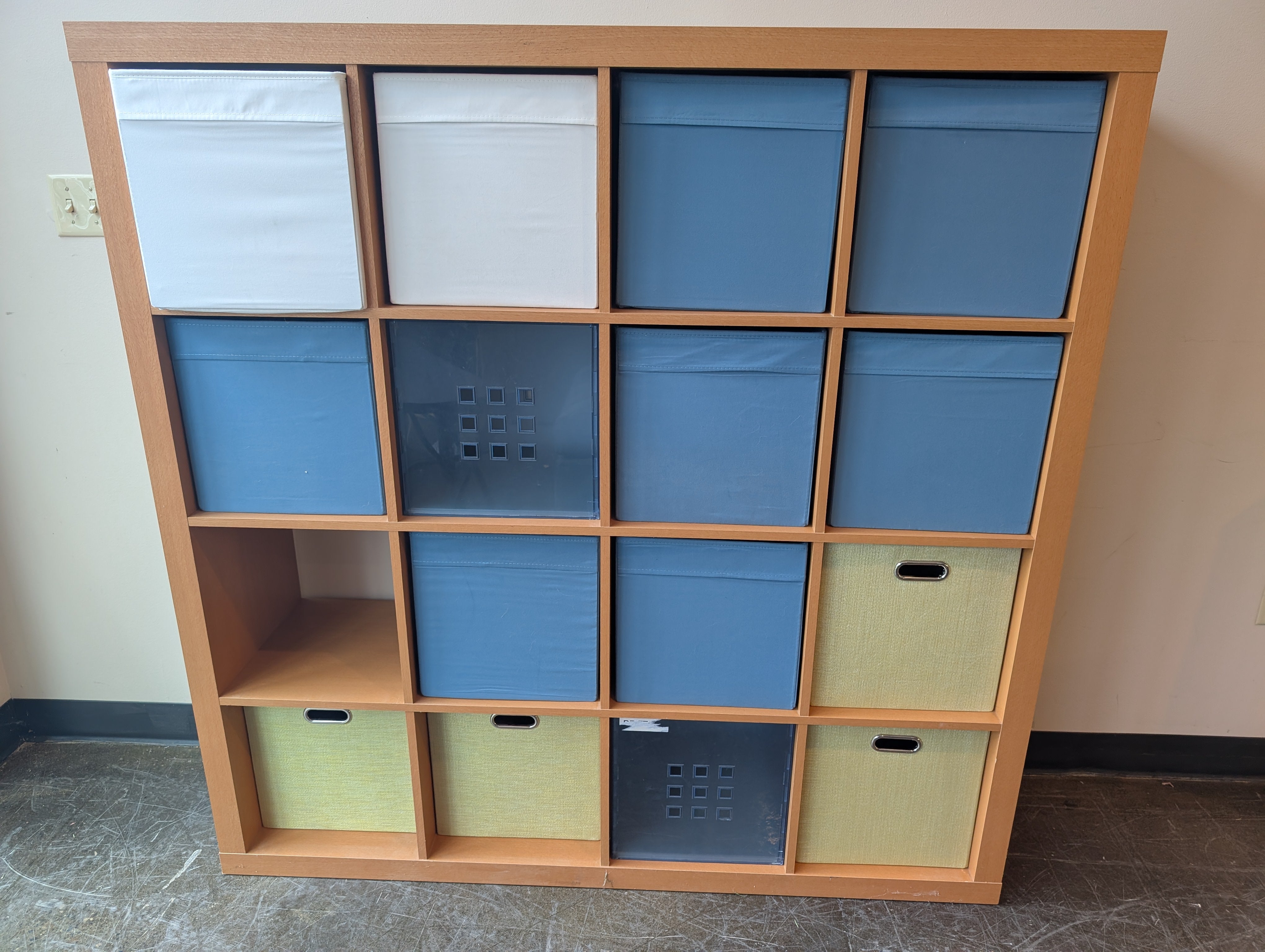 Versatile Wooden Cube Shelving Unit