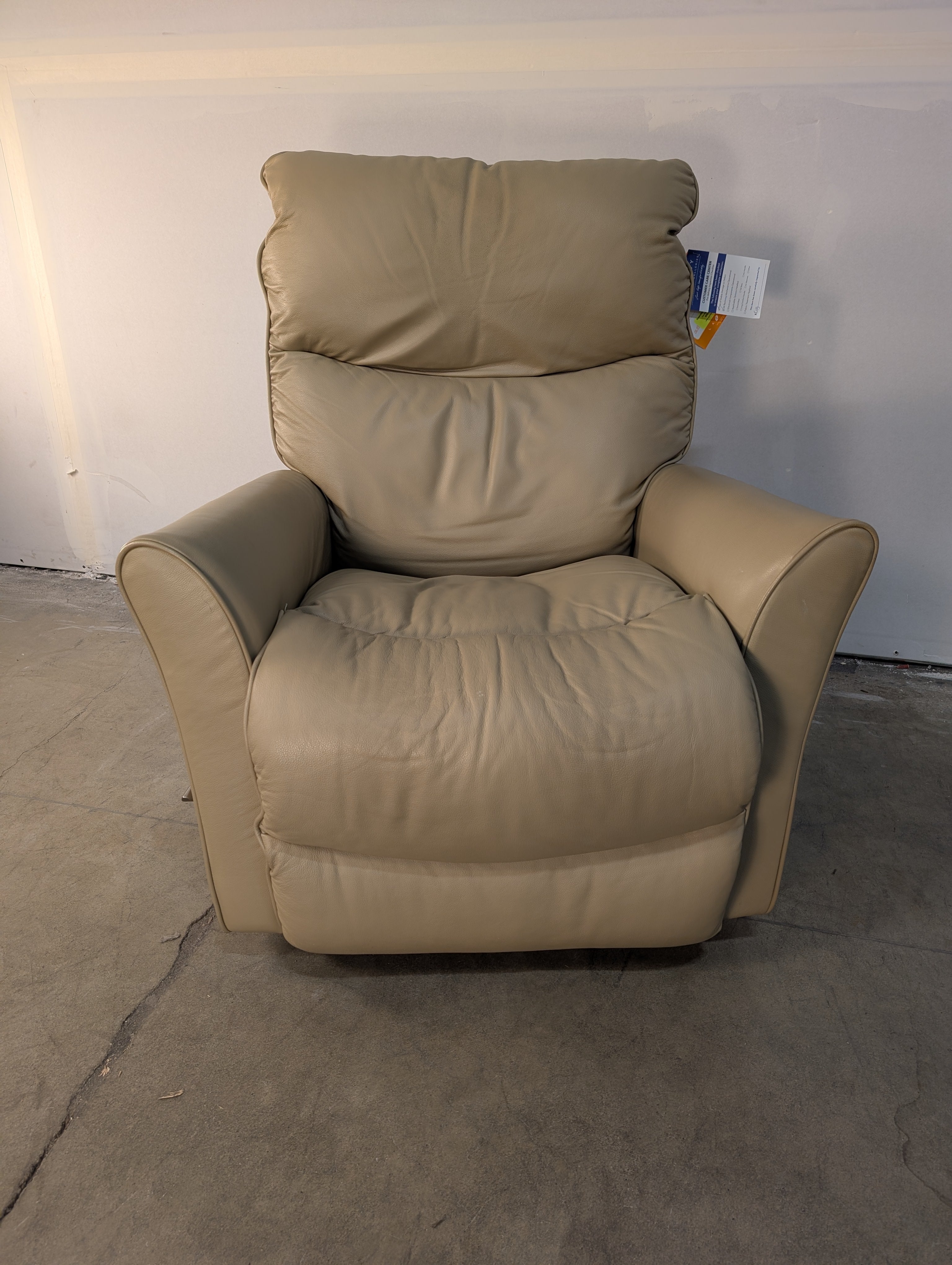 La-Z-Boy Beige Leather Rocker Recliner Chair